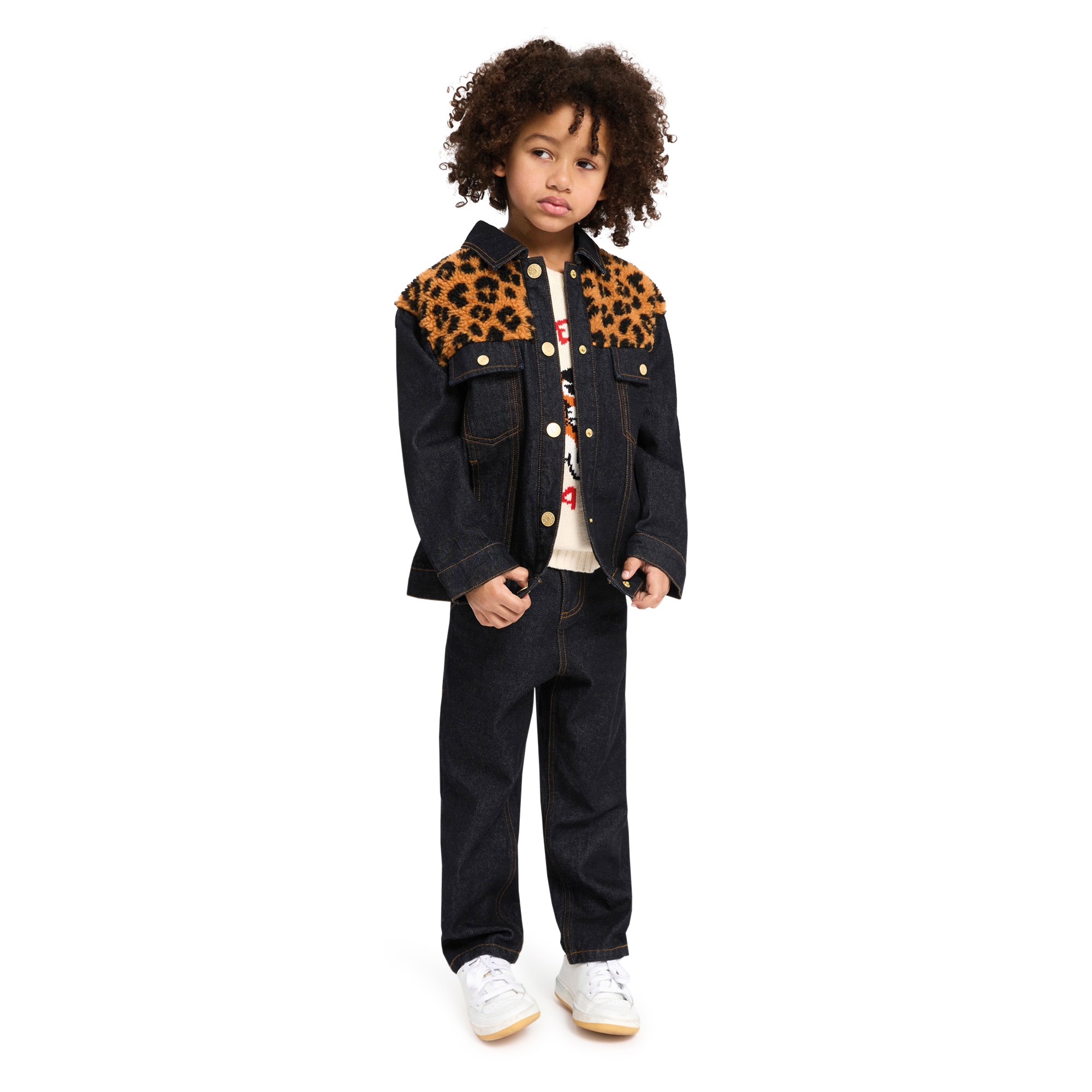 Printed denim jacket KENZO KIDS for UNISEX