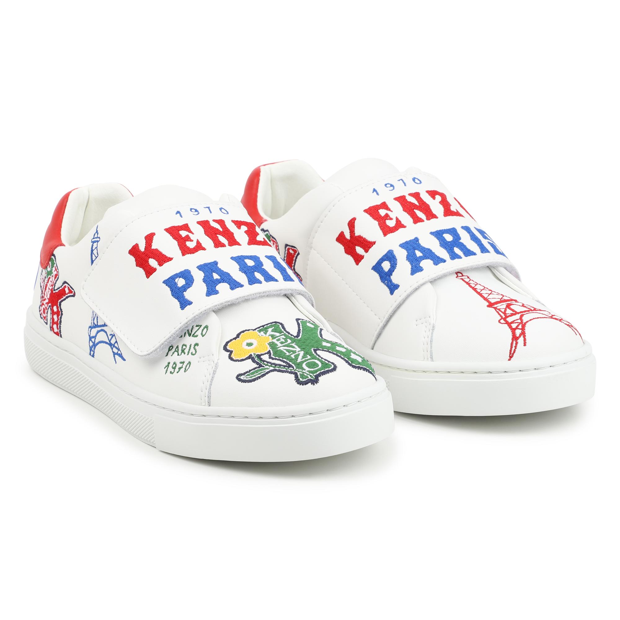 Leather hook-and-loop trainers KENZO KIDS for BOY