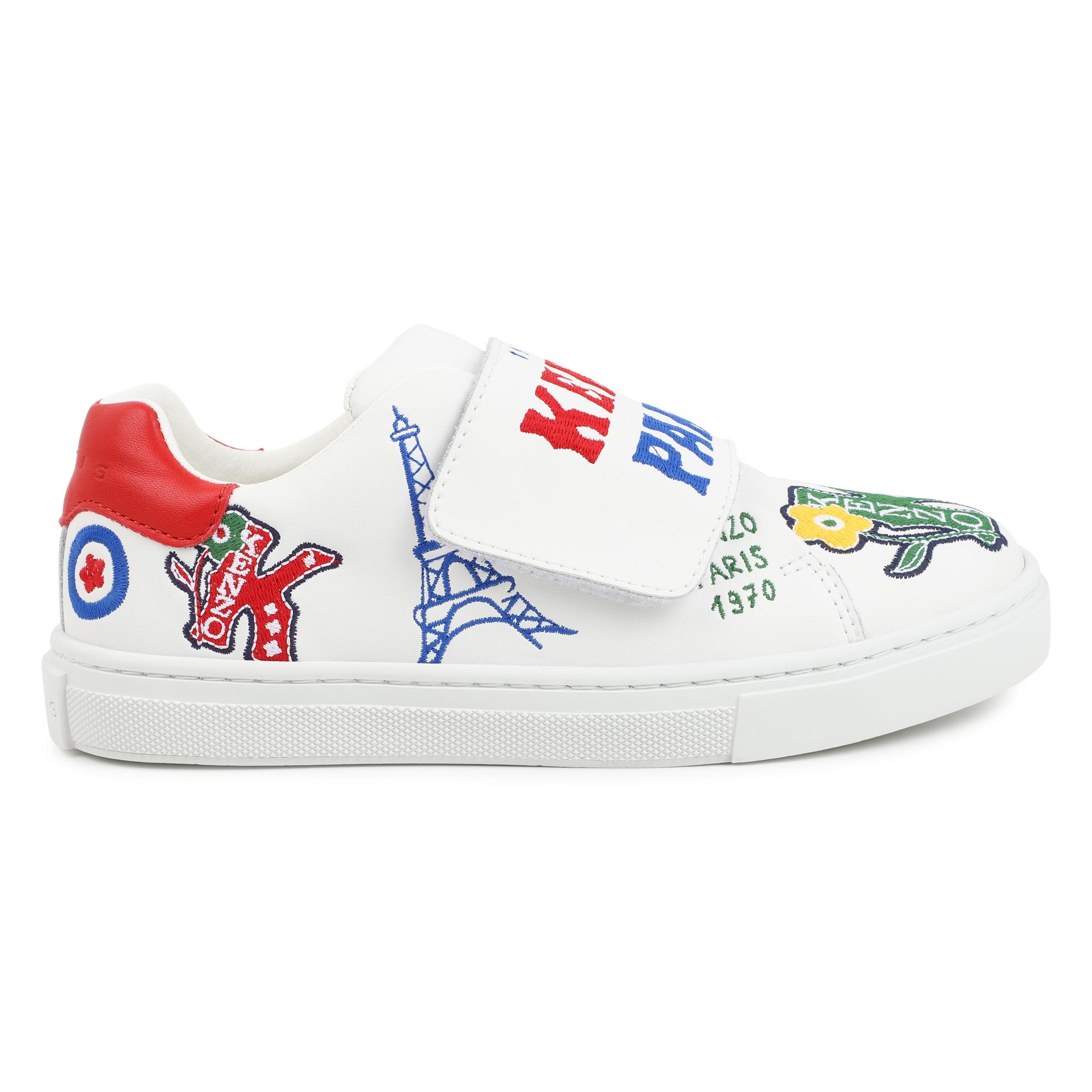 Leren sneakers met klittenband KENZO KIDS Voor