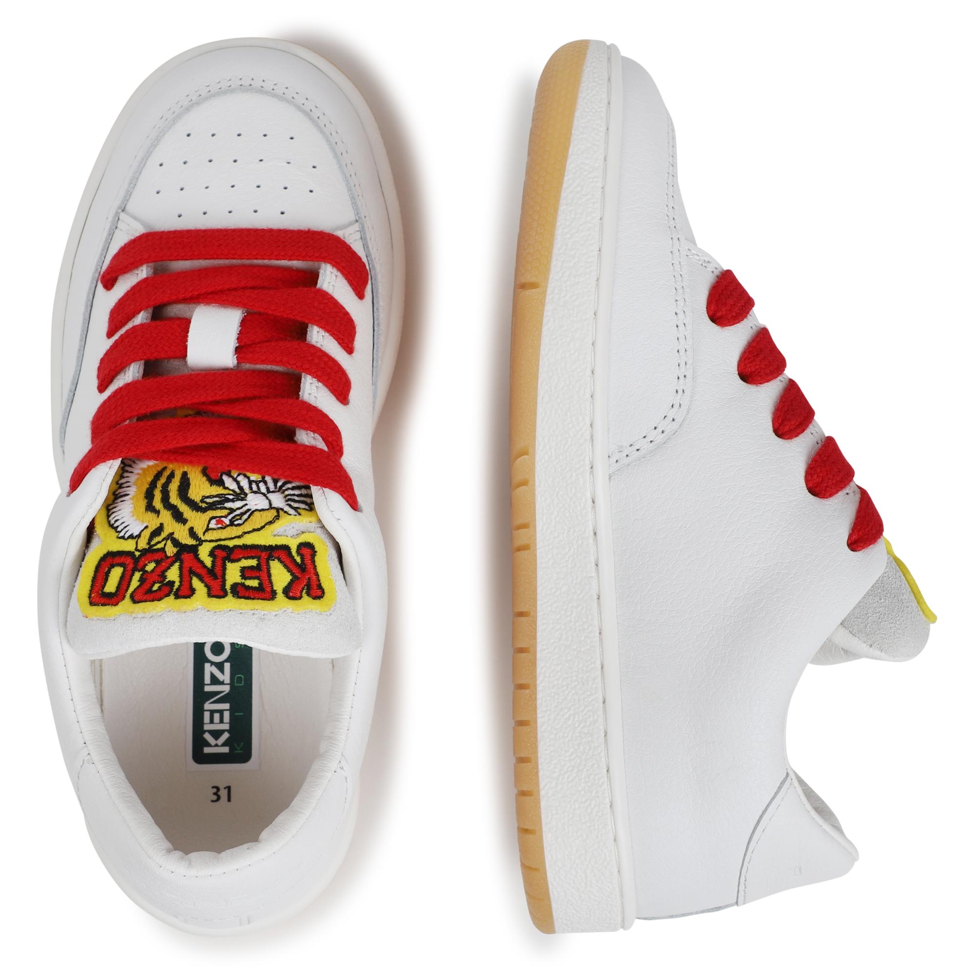 Sneakers in pelle con lacci KENZO KIDS Per UNISEX