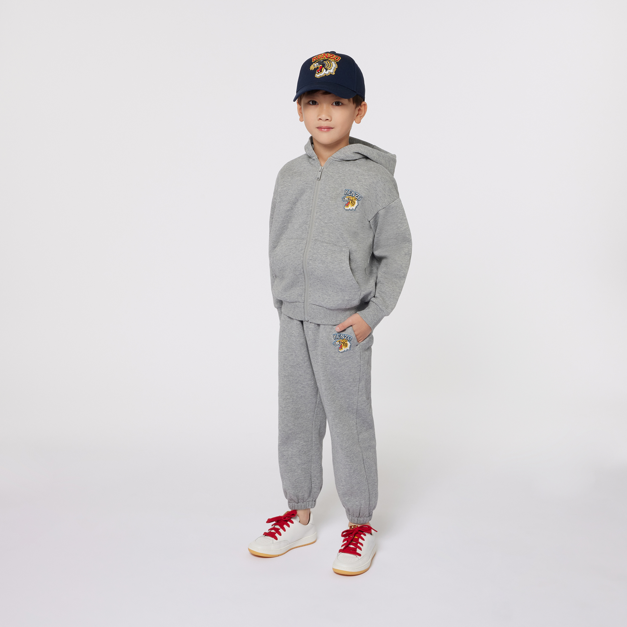 KENZO KIDS Deportivas de piel y cordones unisexo blanco Kids around