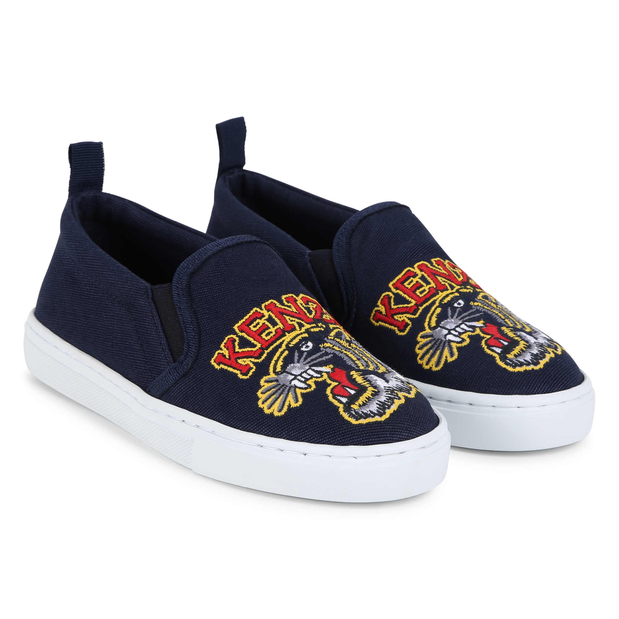 KENZO KIDS Scarpe con ricamo Tigre unisex blu Kids around