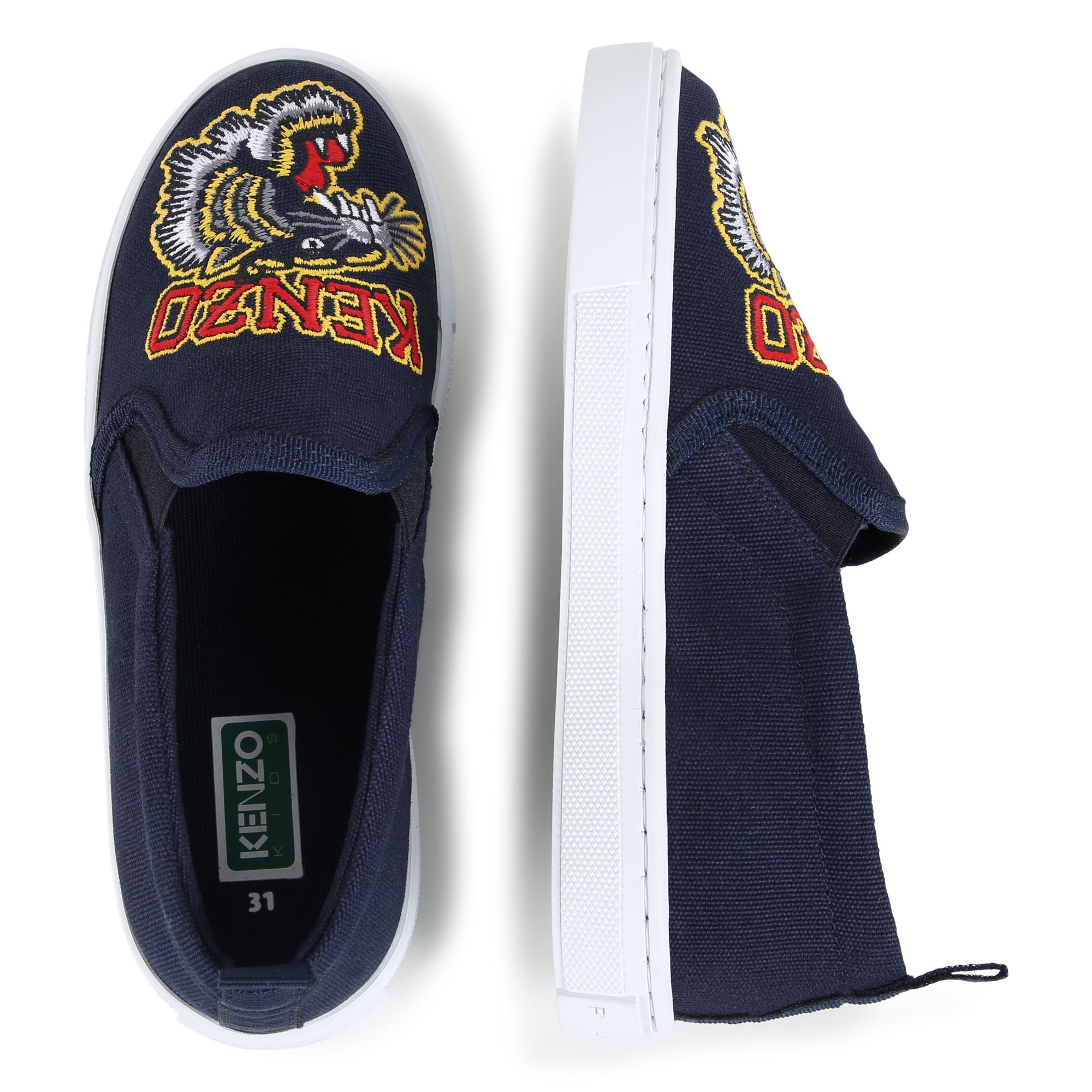 KENZO KIDS Shoes with embroidered Tiger unisex blue Kids around