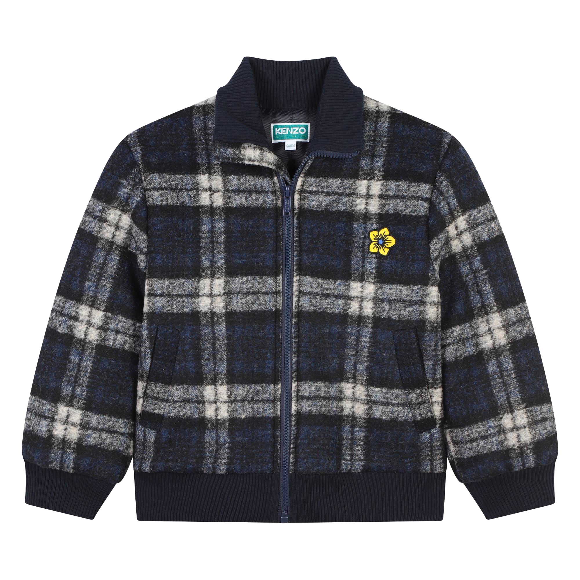 Checked wool coat KENZO KIDS for UNISEX