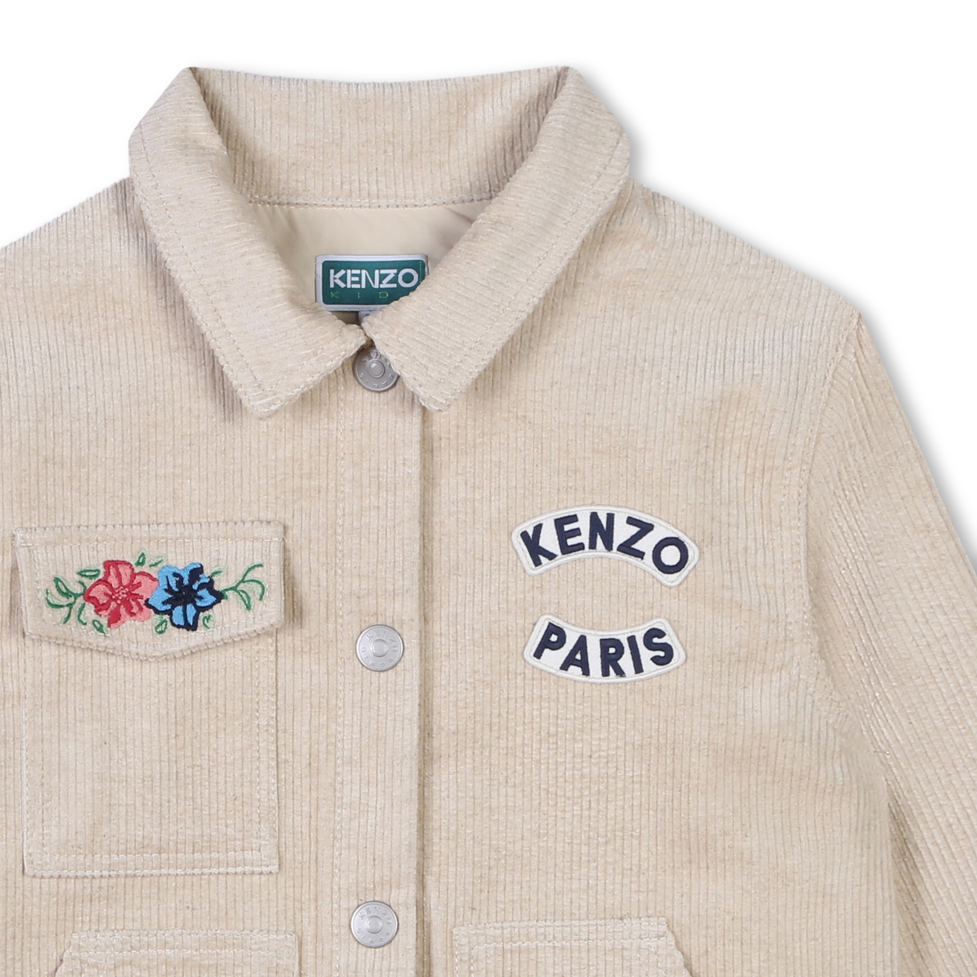 Veste pressionnée en velours KENZO KIDS pour FILLE