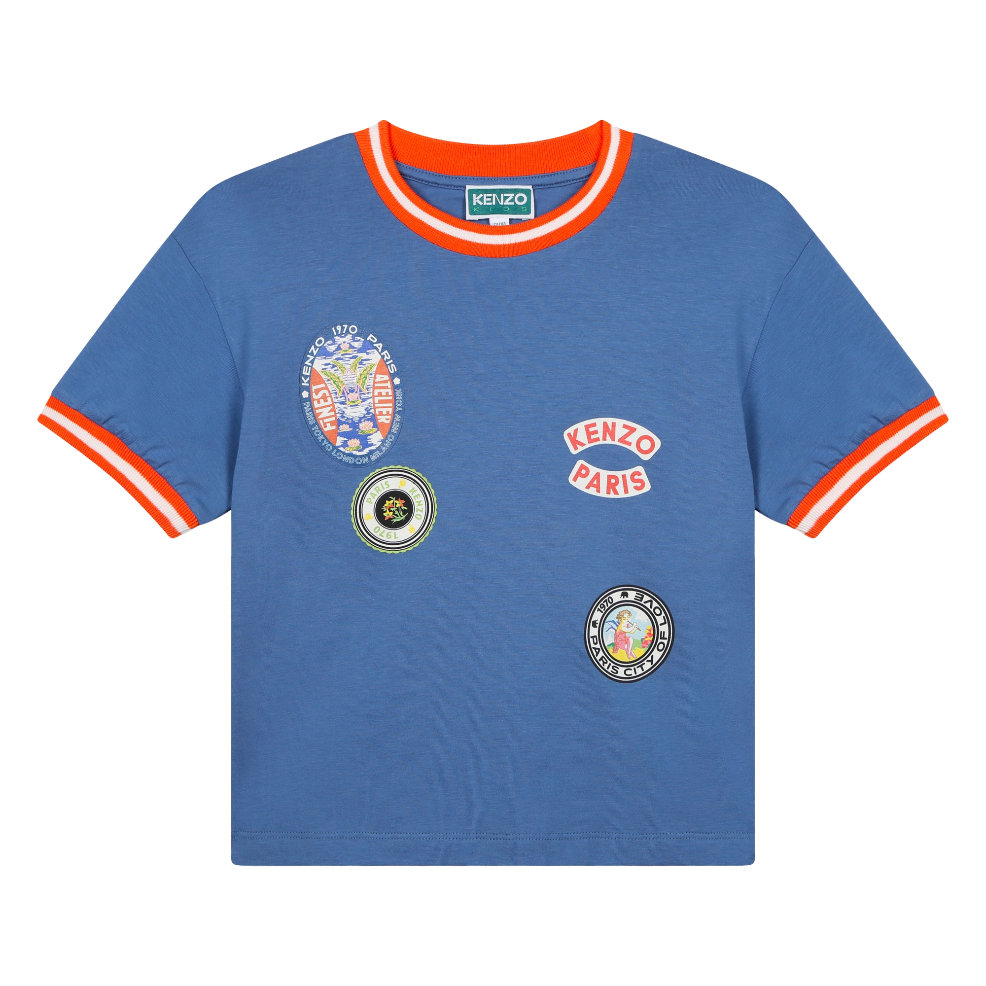 T-shirt met contrastboordjes KENZO KIDS Voor