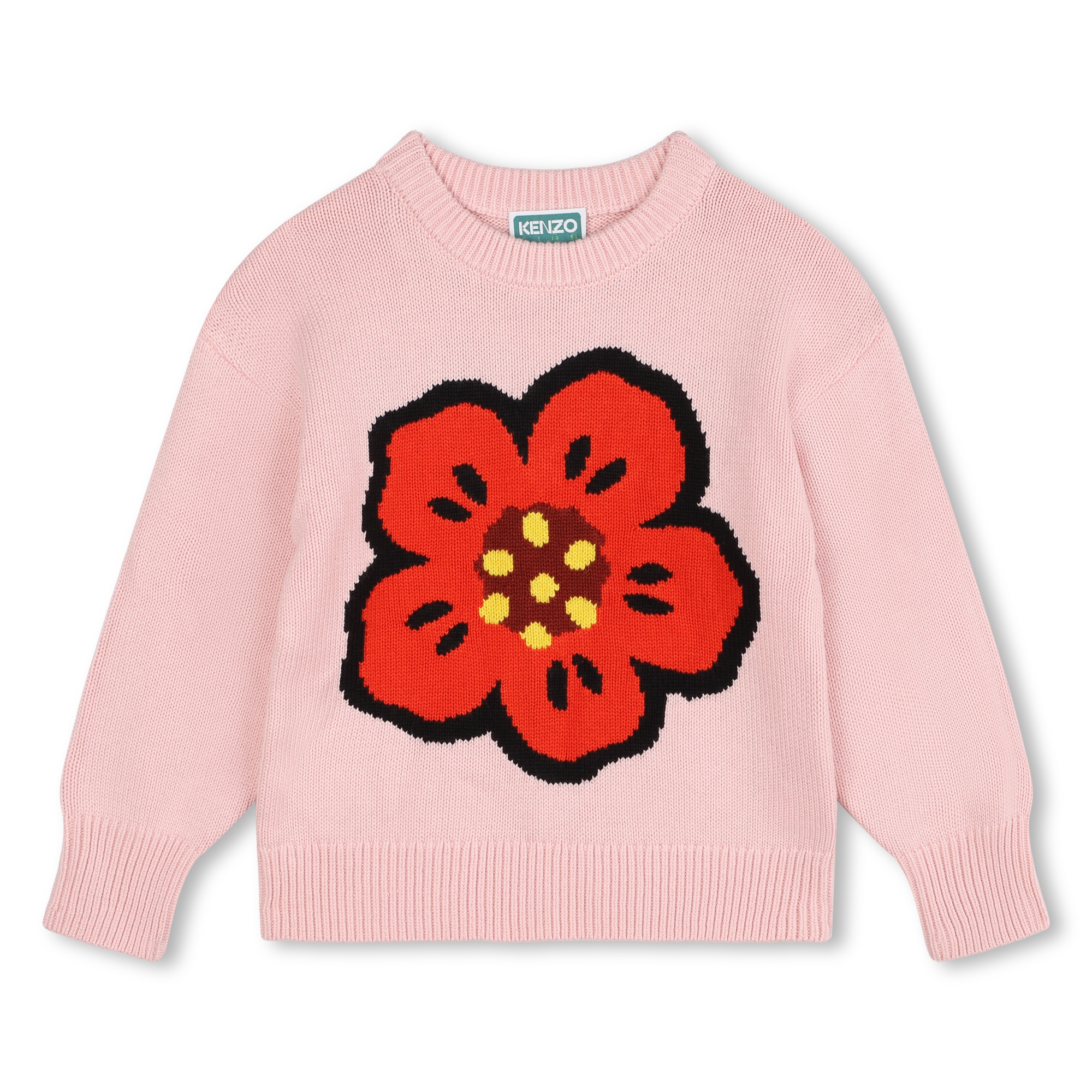 Pull en tricot fleur et logo KENZO KIDS pour FILLE