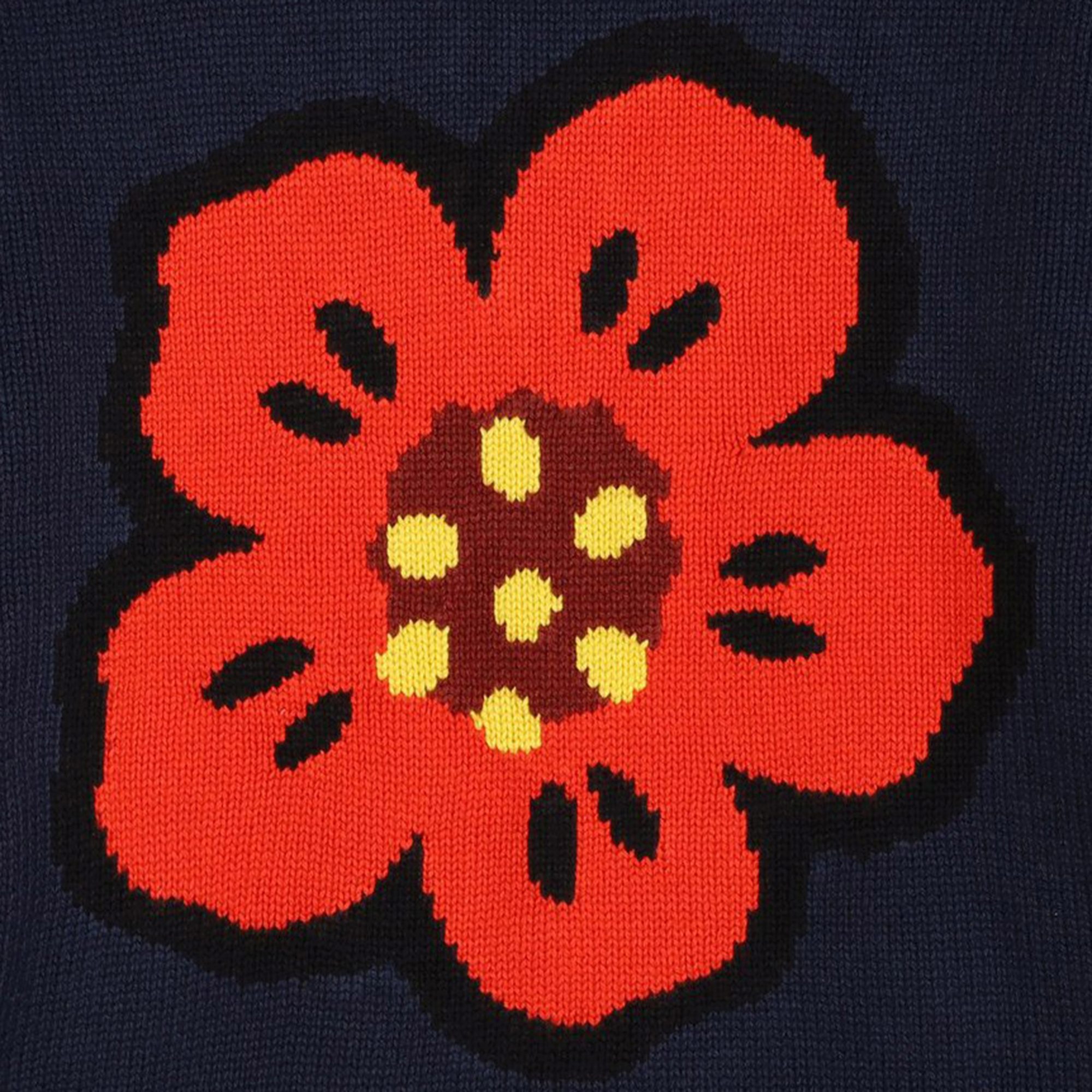 KENZO KIDS Knitted flower and logo jumper girl blue Kids around