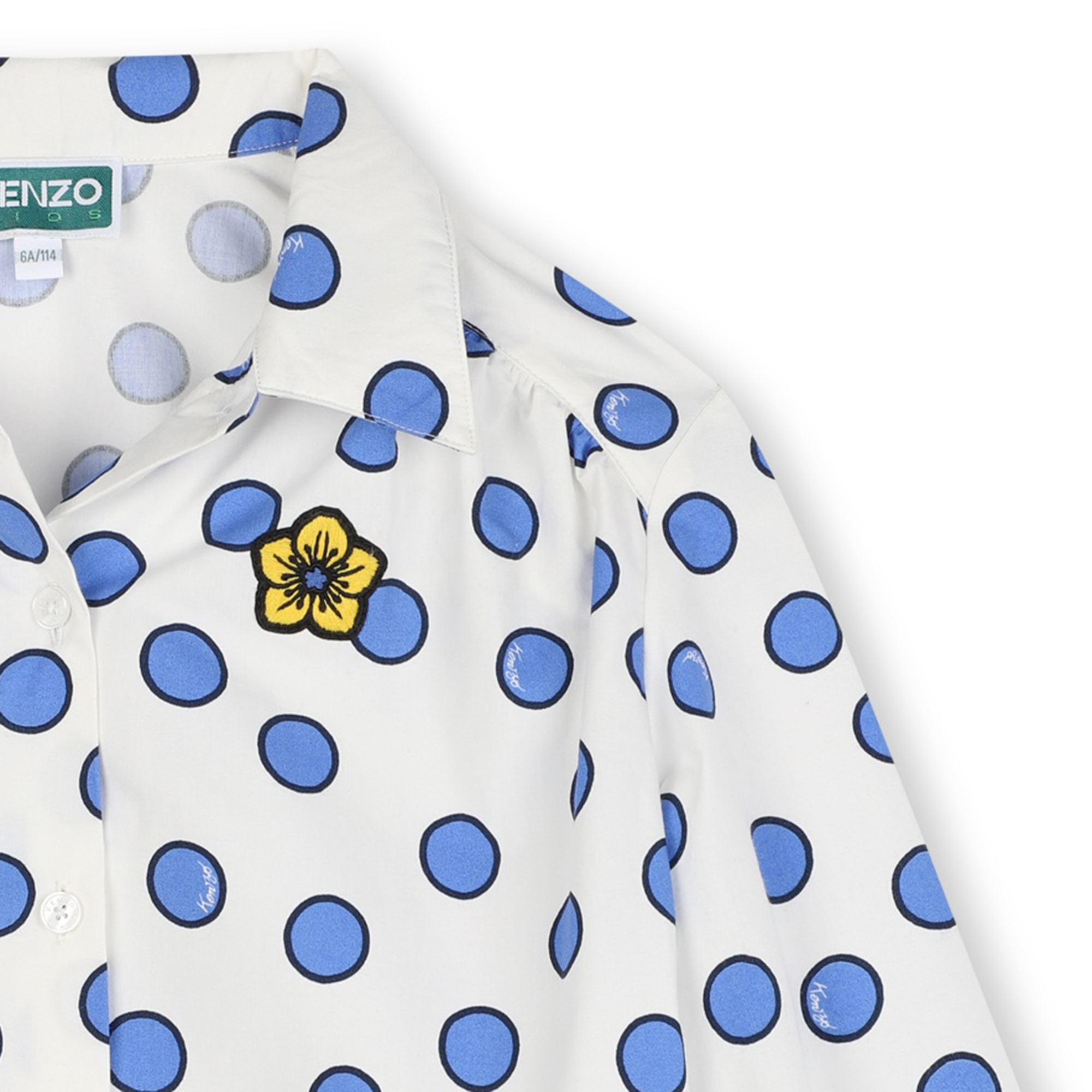 Cotton polka-dot shirt KENZO KIDS for GIRL