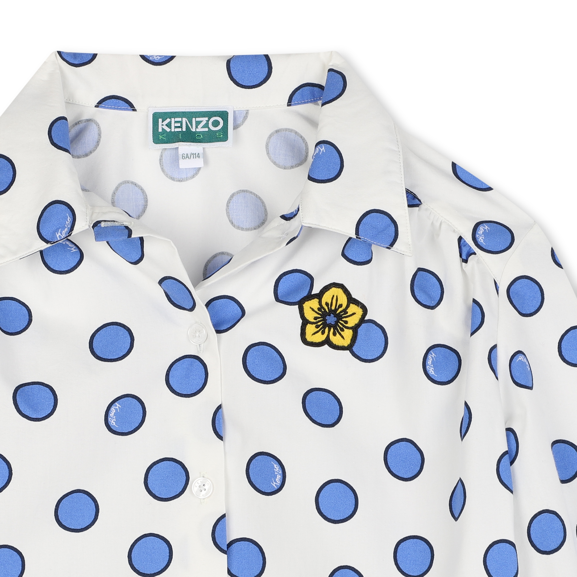 Cotton polka-dot shirt KENZO KIDS for GIRL