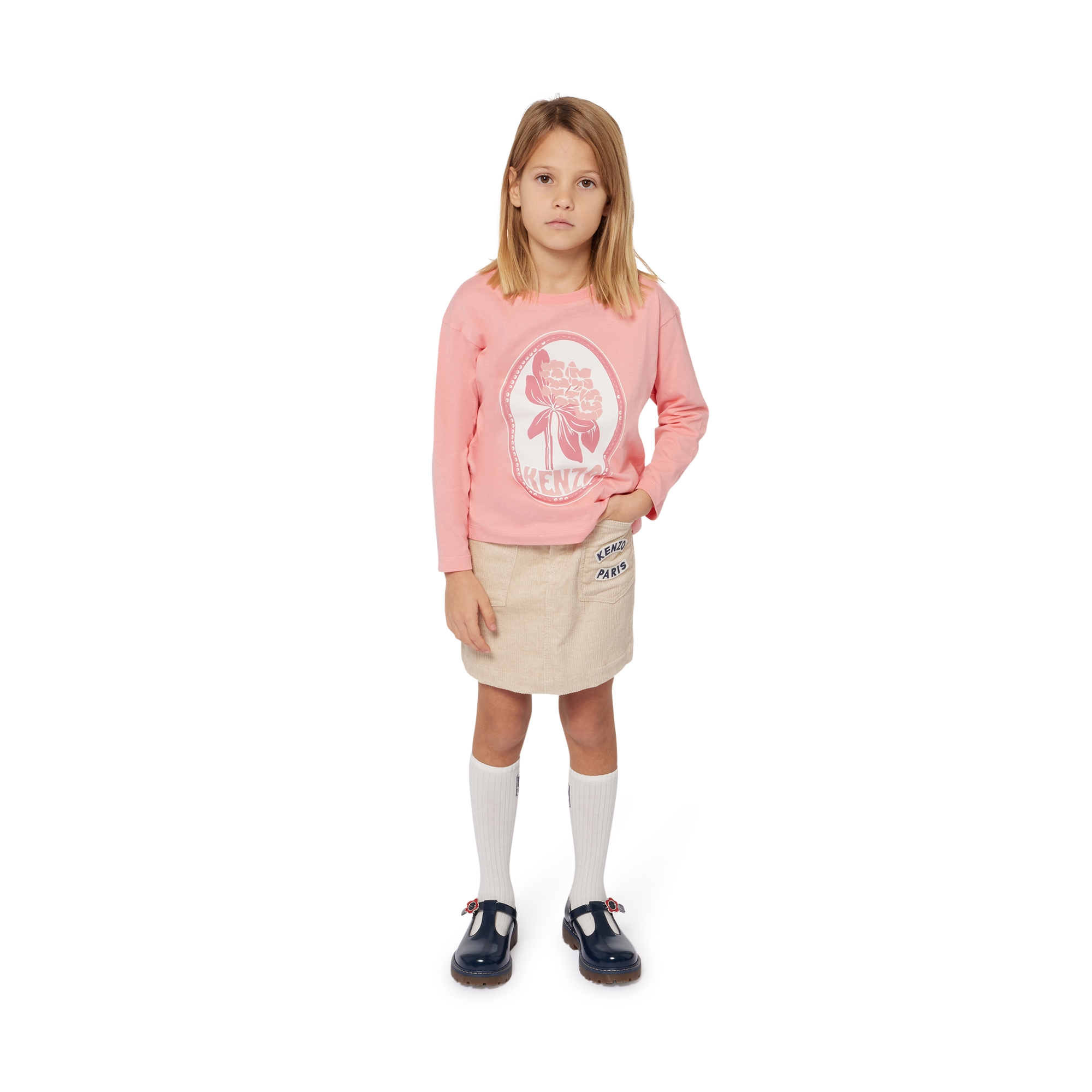 Embroidered straight skirt KENZO KIDS for GIRL