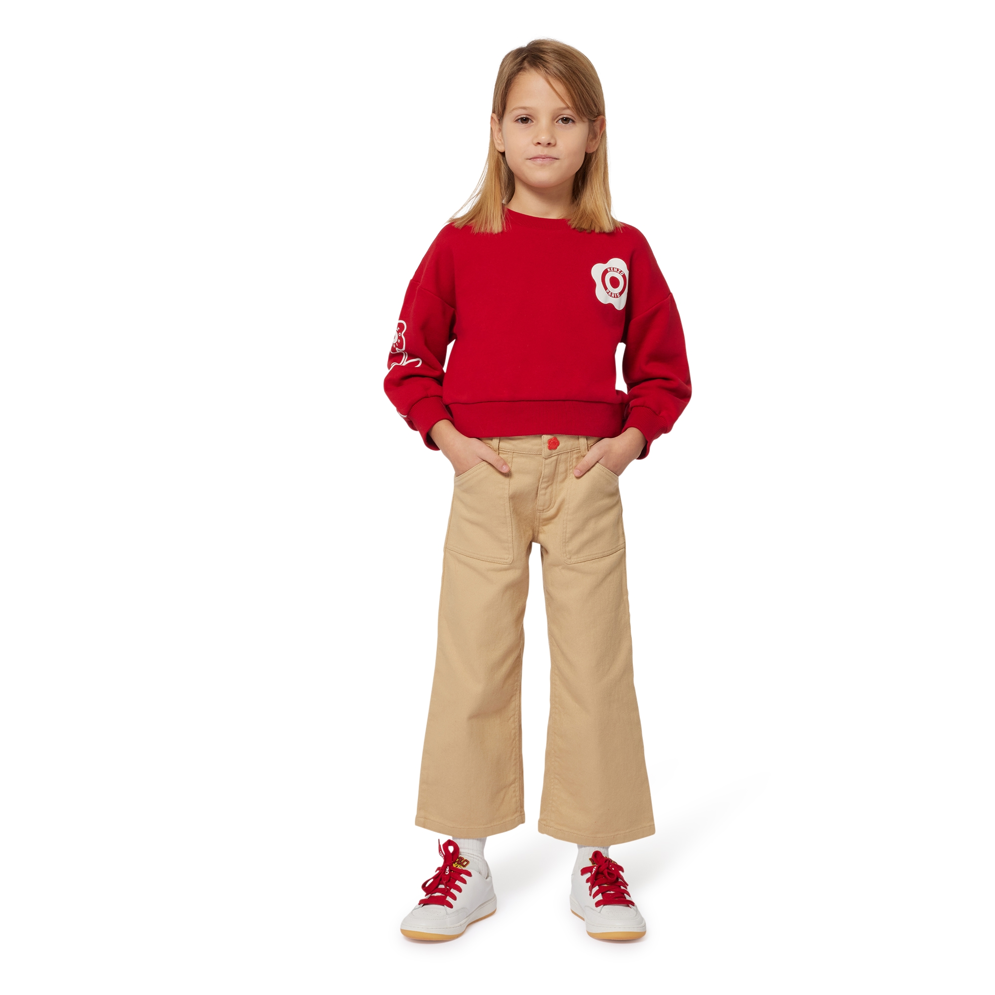 Flared cotton trousers KENZO KIDS for GIRL