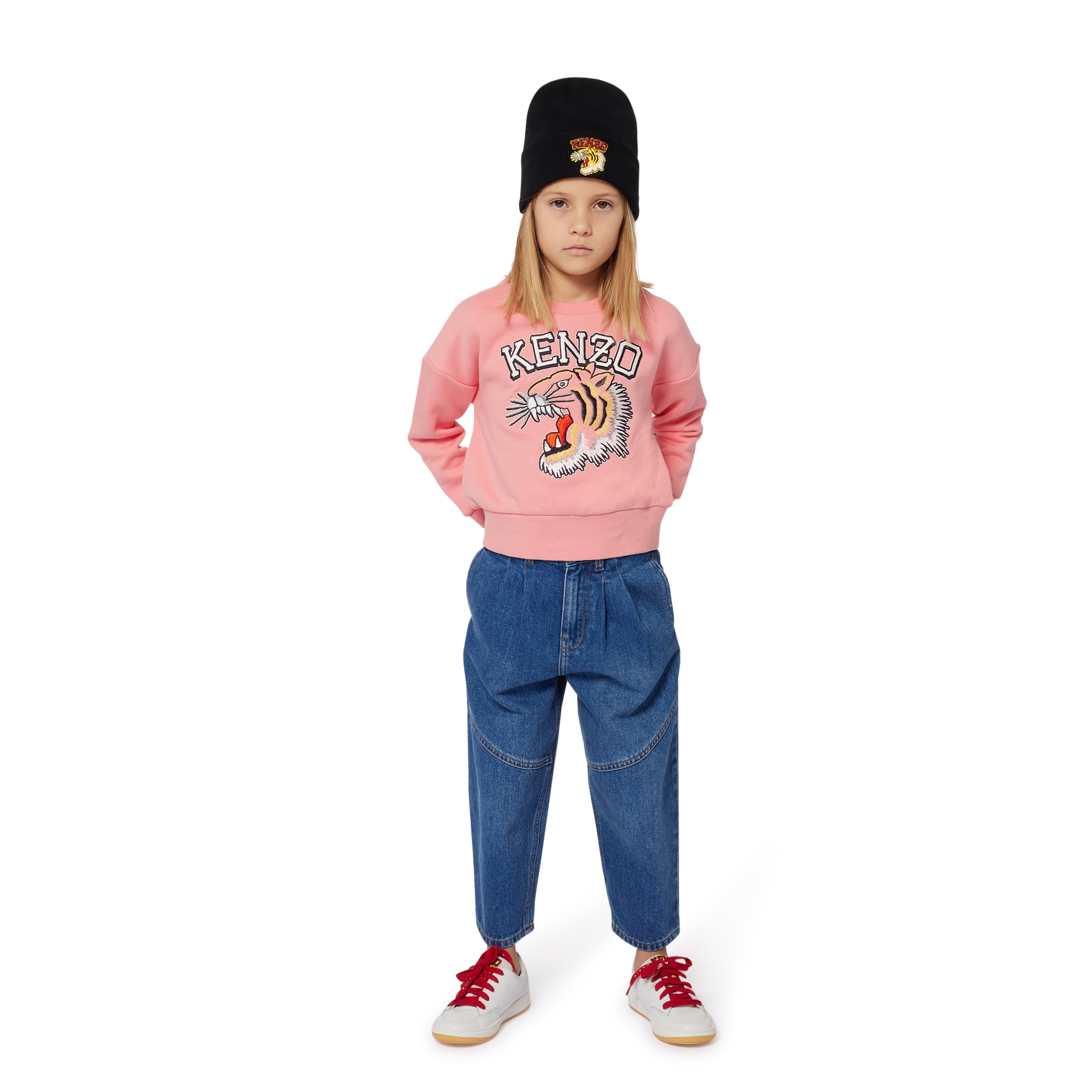 Pleated panelled jeans KENZO KIDS for GIRL