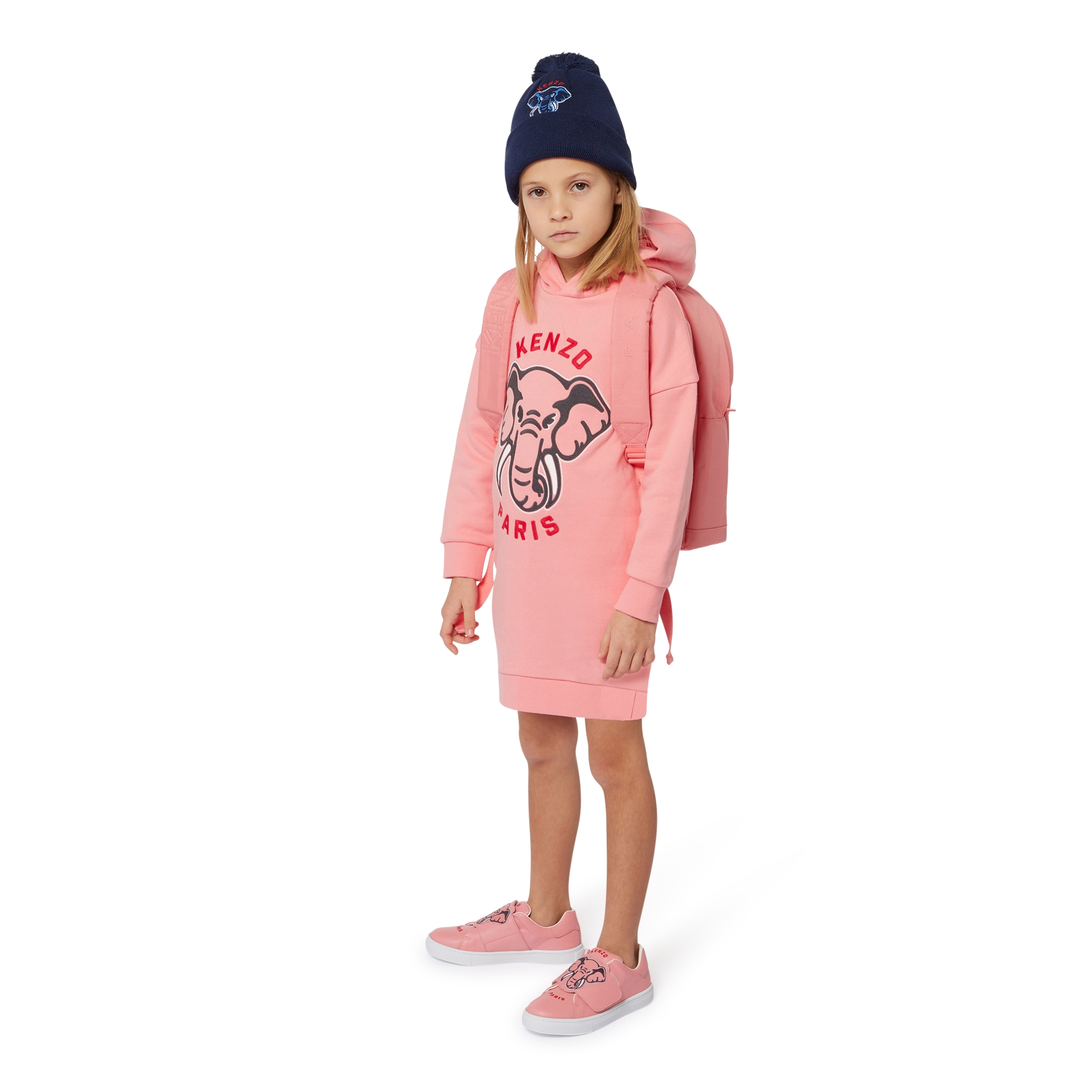 Hooded fleece dress KENZO KIDS for GIRL