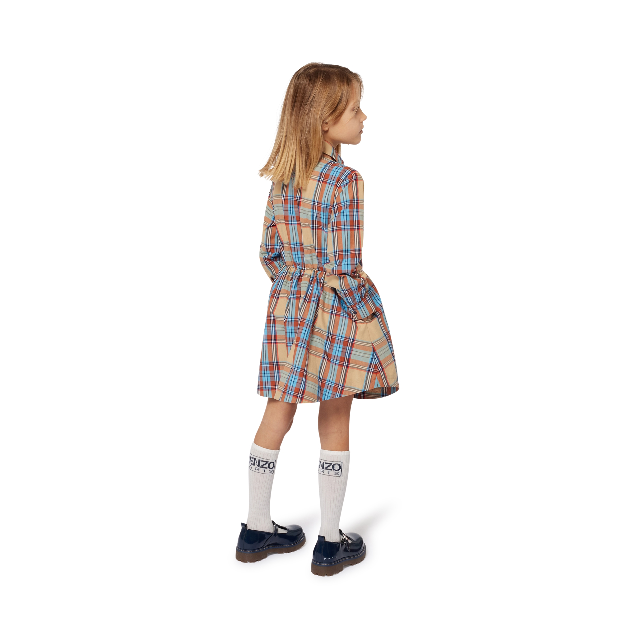 Checked cotton shirt dress KENZO KIDS for GIRL