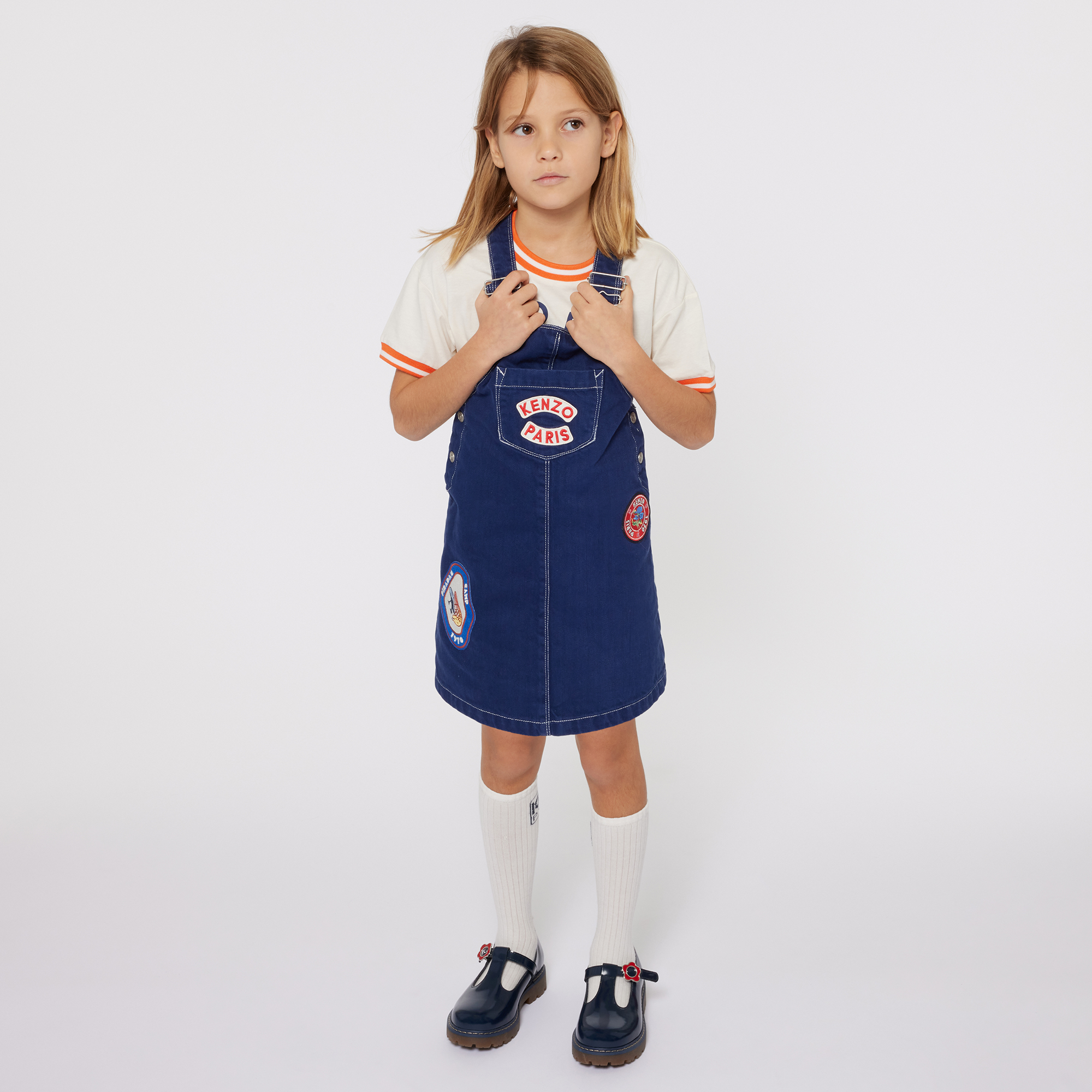 Cotton dungaree dress KENZO KIDS for GIRL