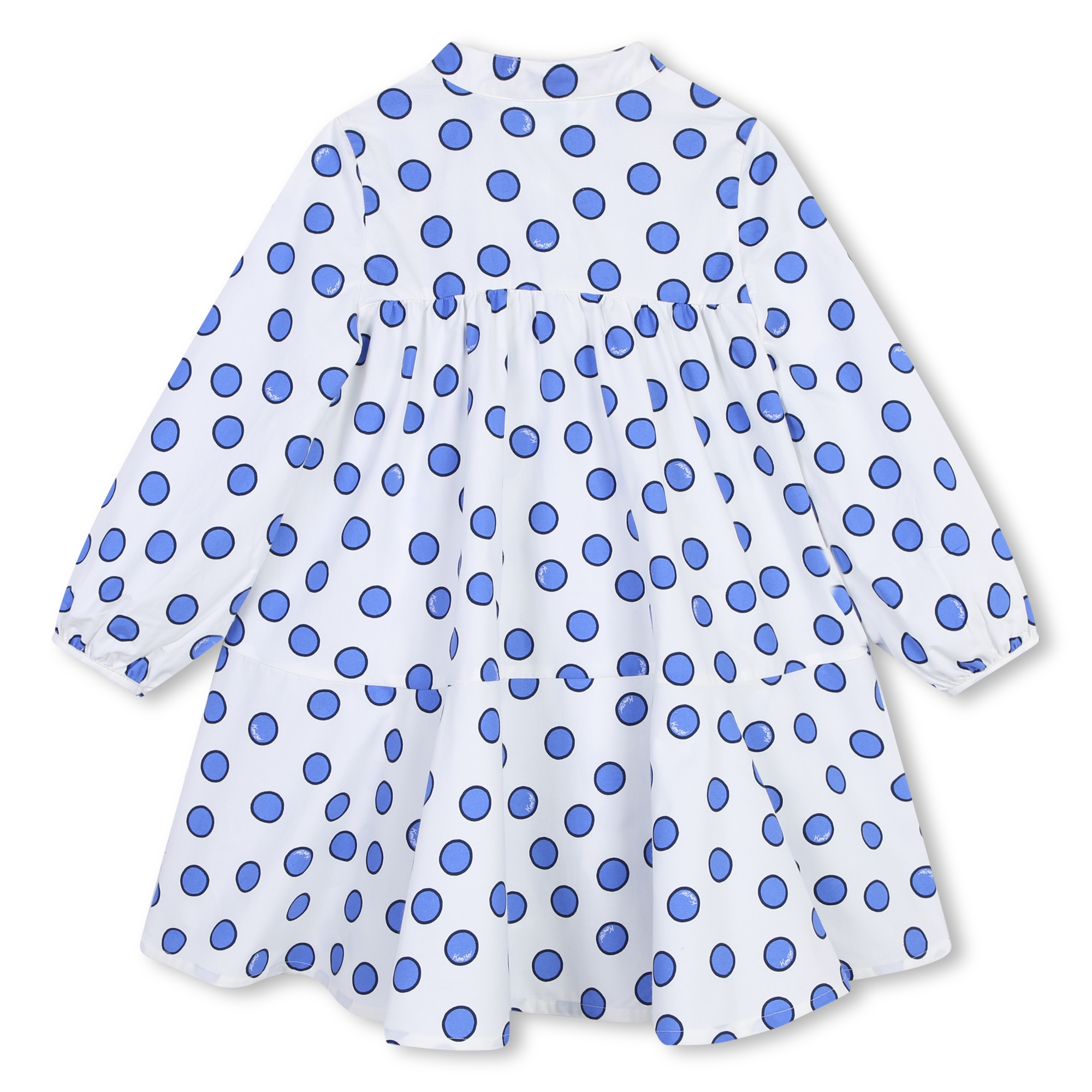 Cotton poplin polka dot dress KENZO KIDS for GIRL