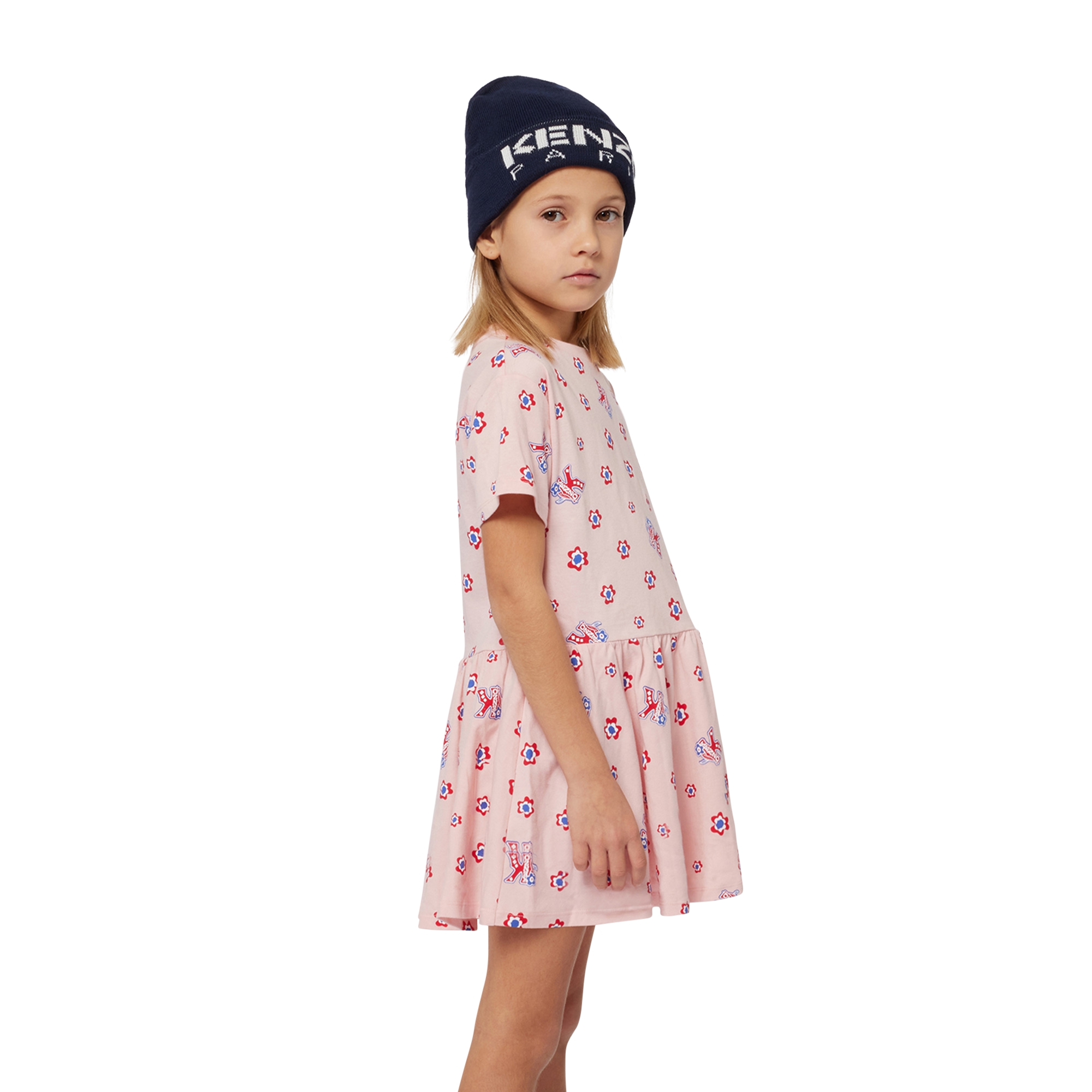 Short-sleeved cotton dress KENZO KIDS for GIRL