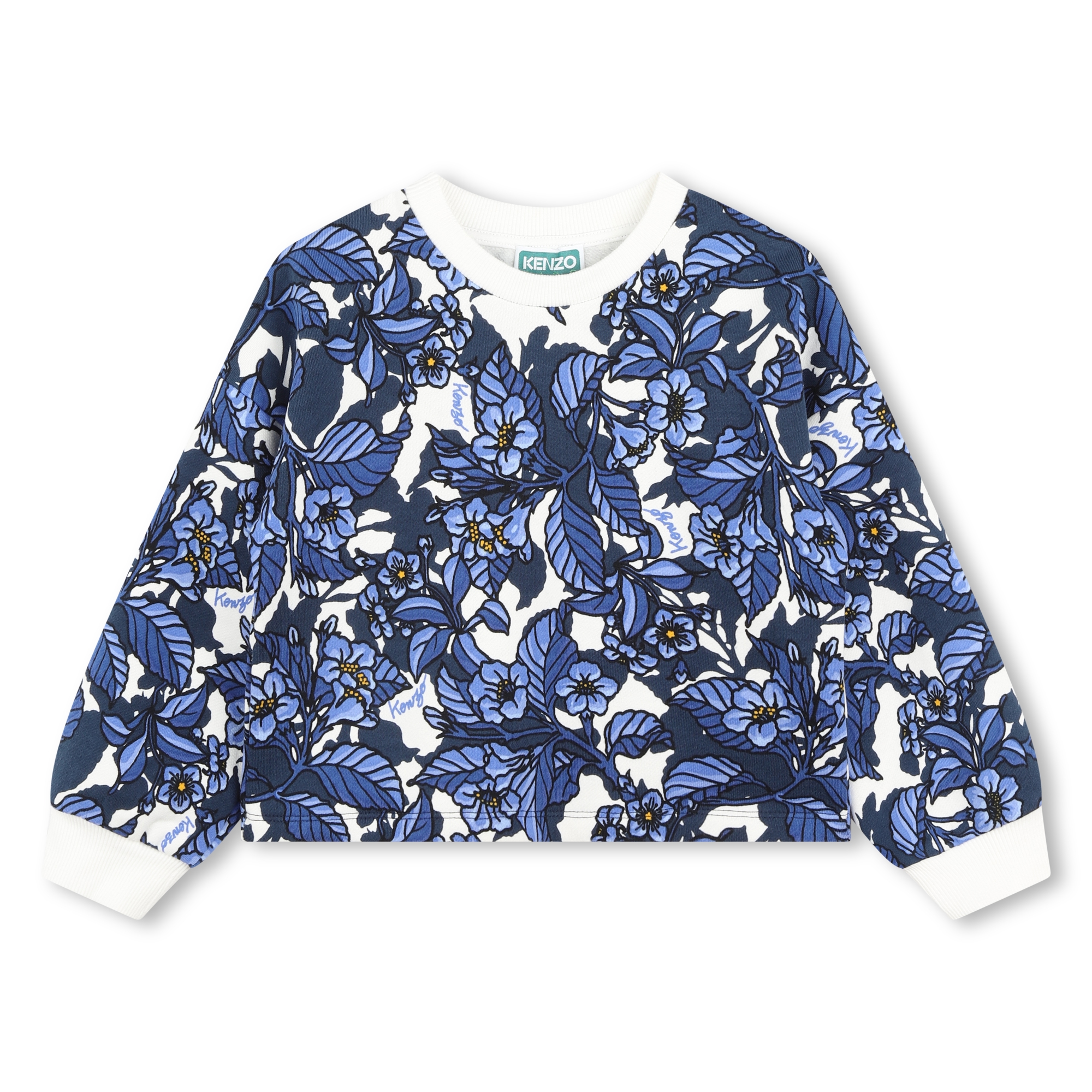 Sweat-shirt molleton à motifs KENZO KIDS pour FILLE