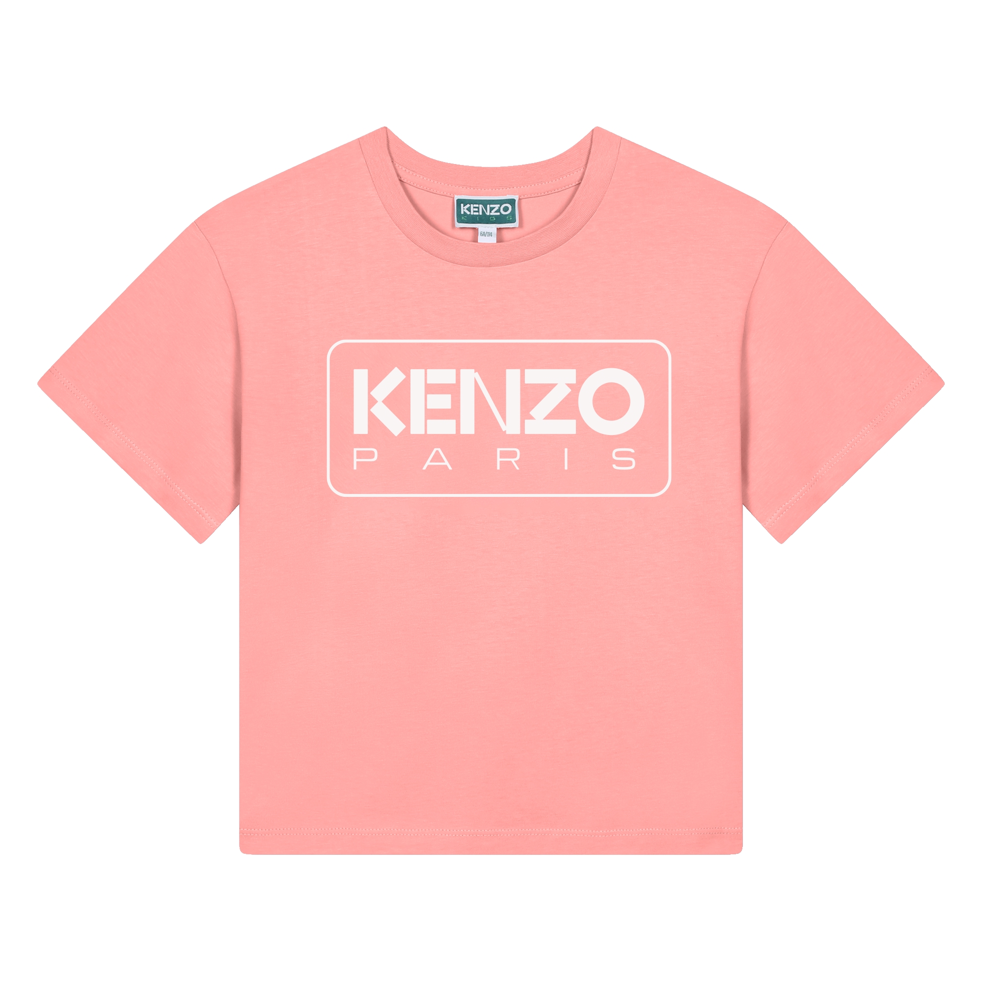 KENZO KIDS Short sleeved cotton T shirt girl pink Kids around