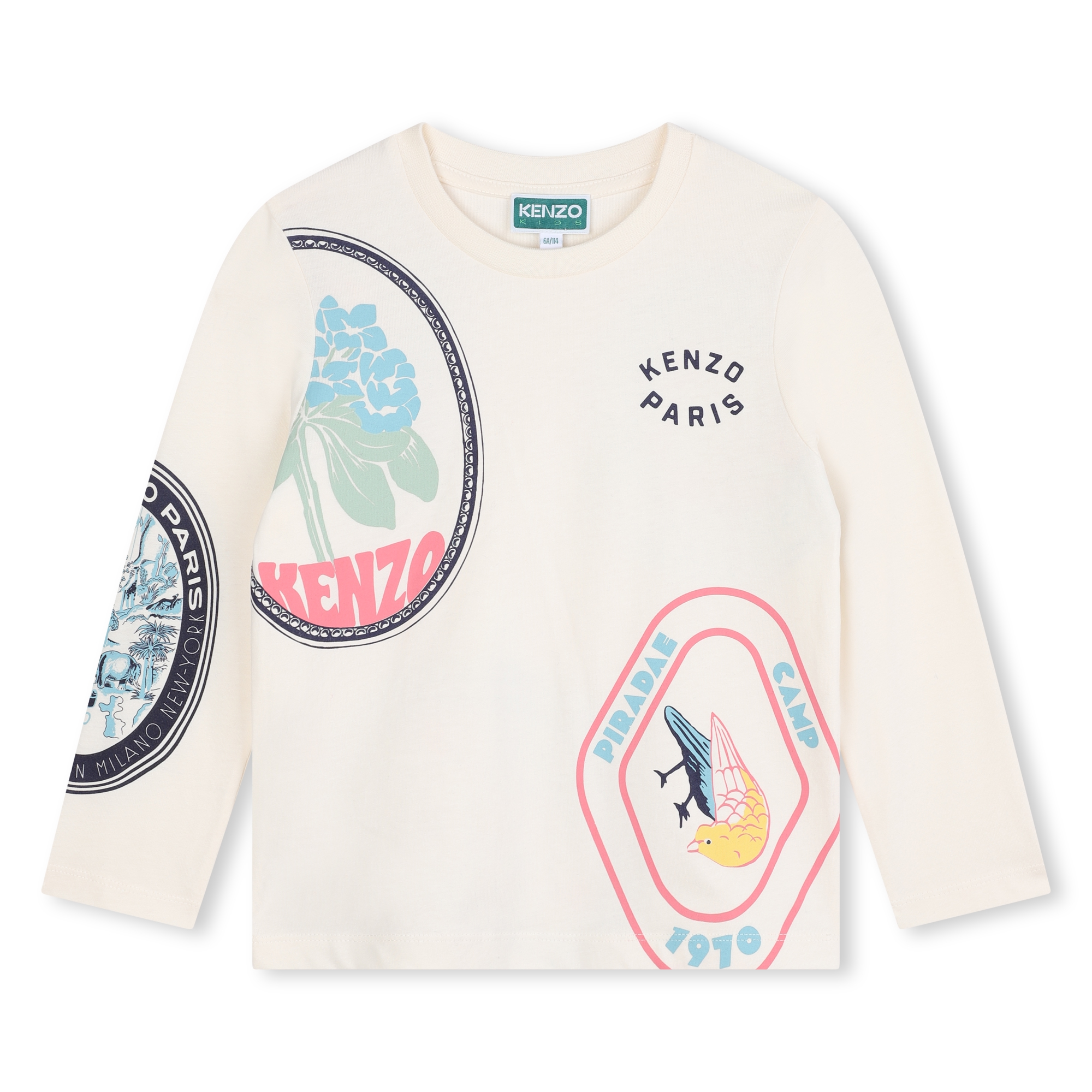 Katoenen T-shirt lange mouwen KENZO KIDS Voor