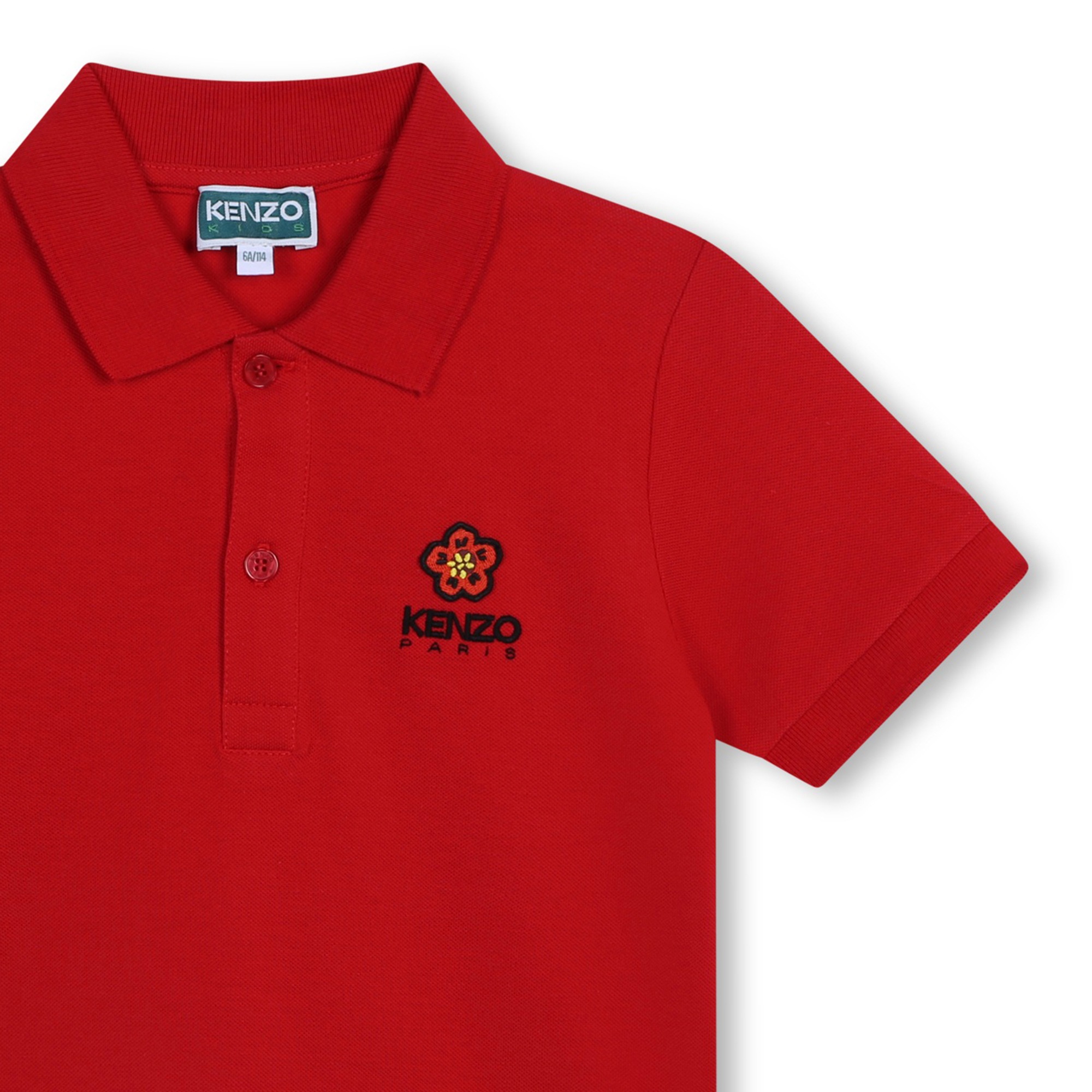 KENZO KIDS Pique knit polo shirt unisex red Kids around