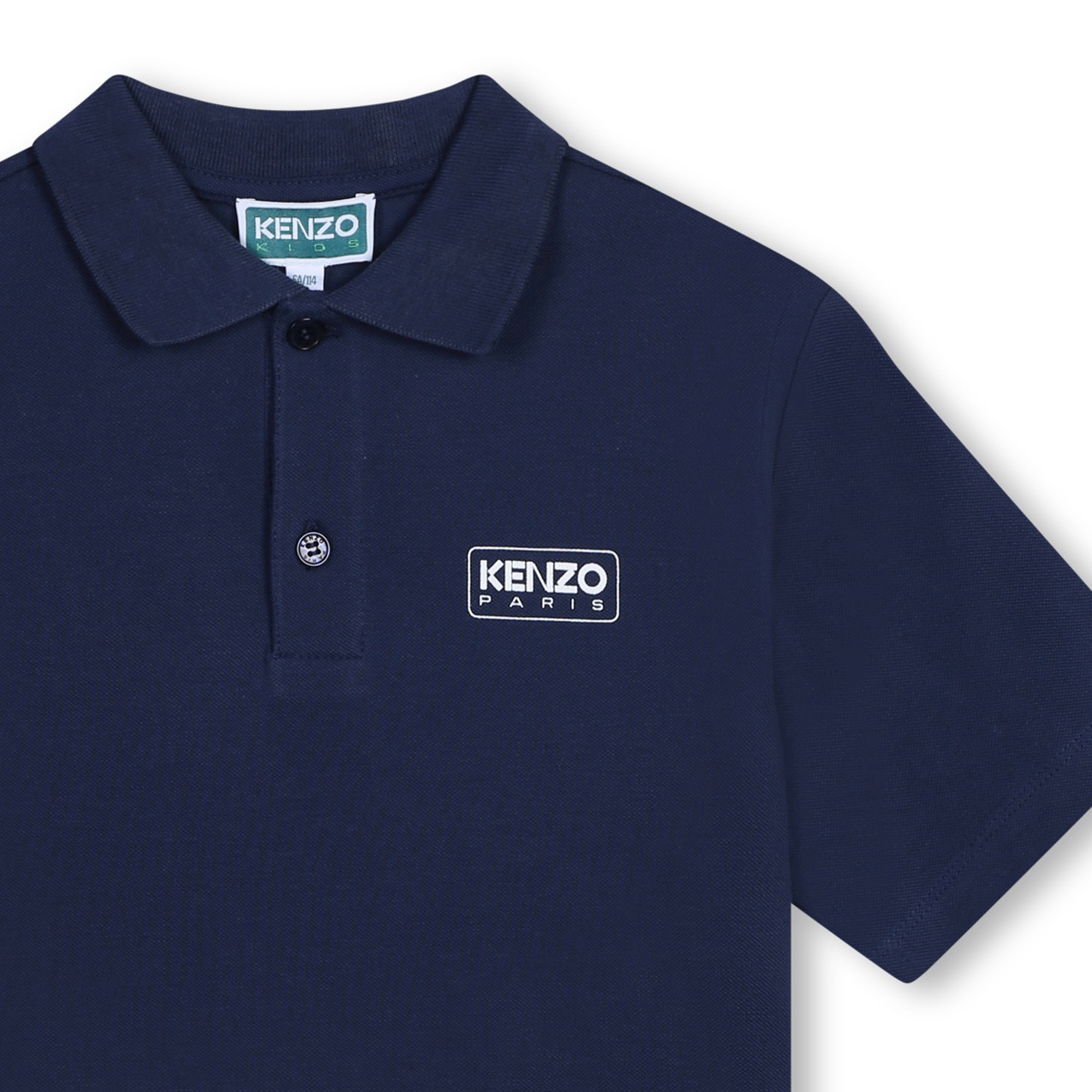 KENZO KIDS Pique knit polo shirt boy blue Kids around