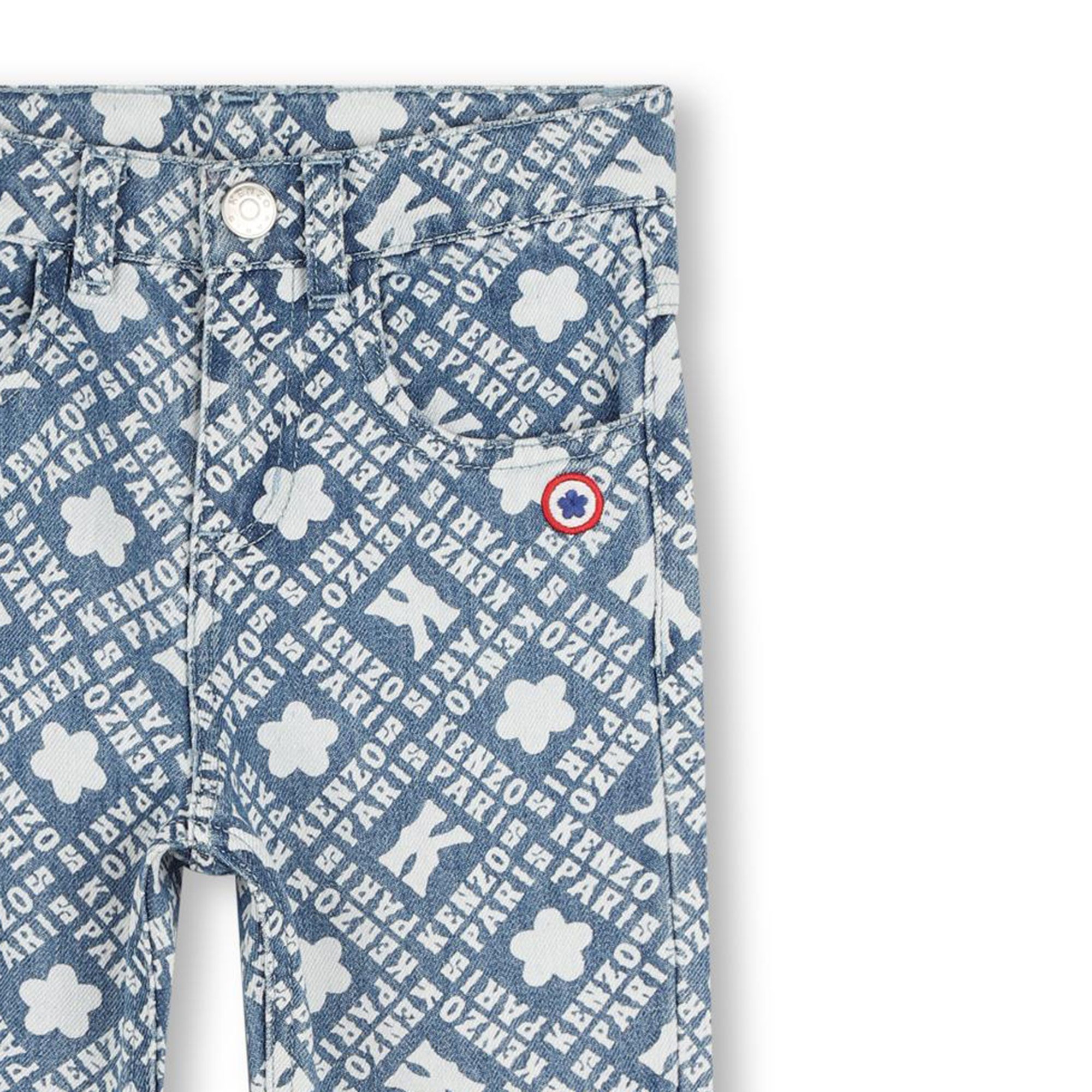 Printed denim trousers KENZO KIDS for BOY