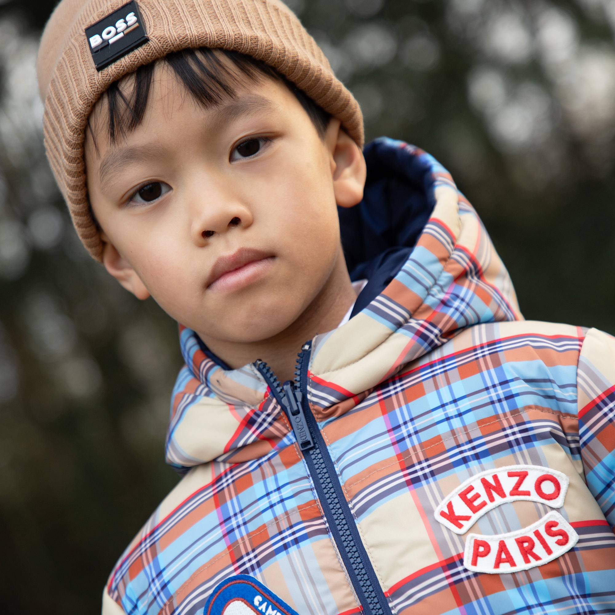 KENZO KIDS Reversible puffer jacket unisex blue Kids around