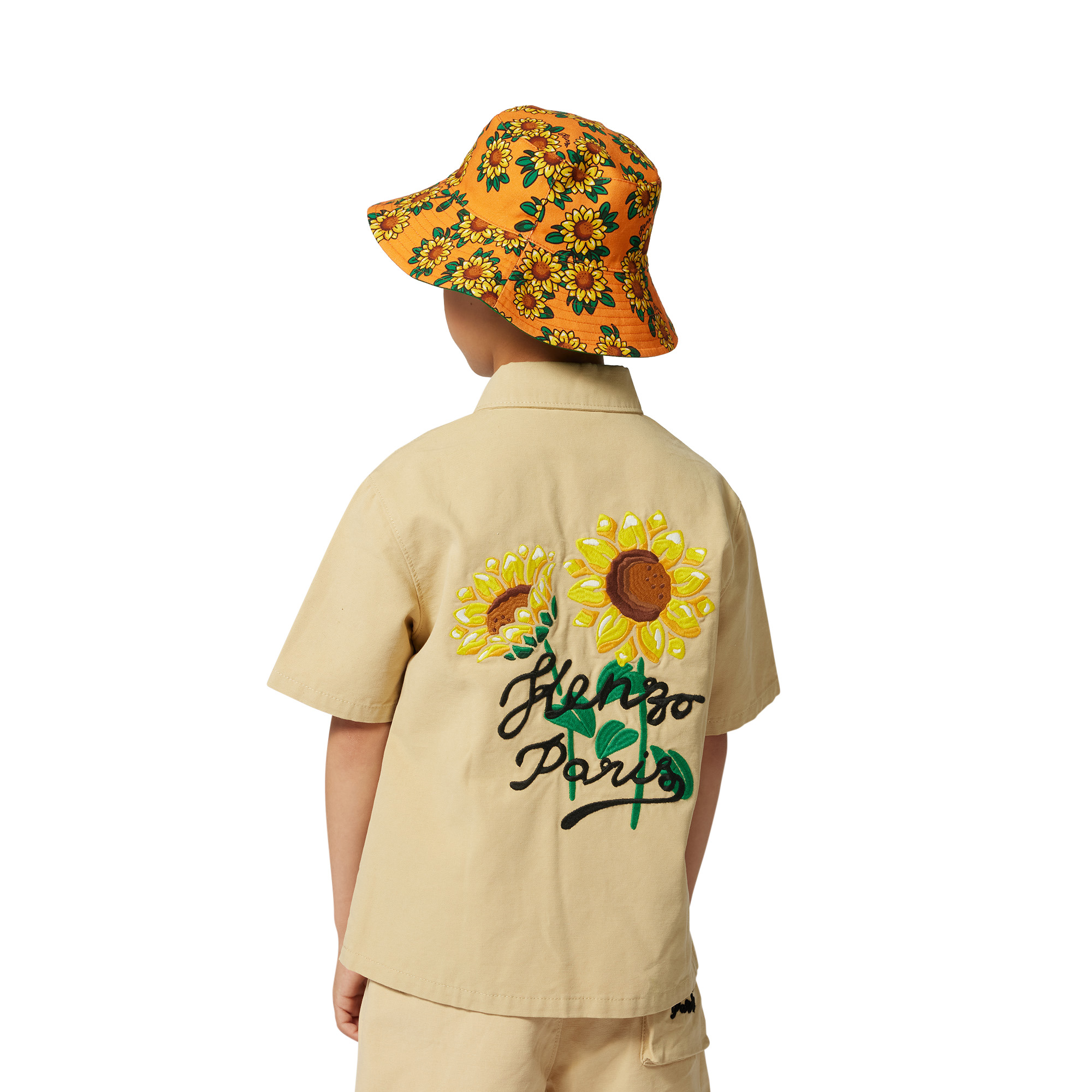 Reversible cotton bucket hat KENZO KIDS for UNISEX