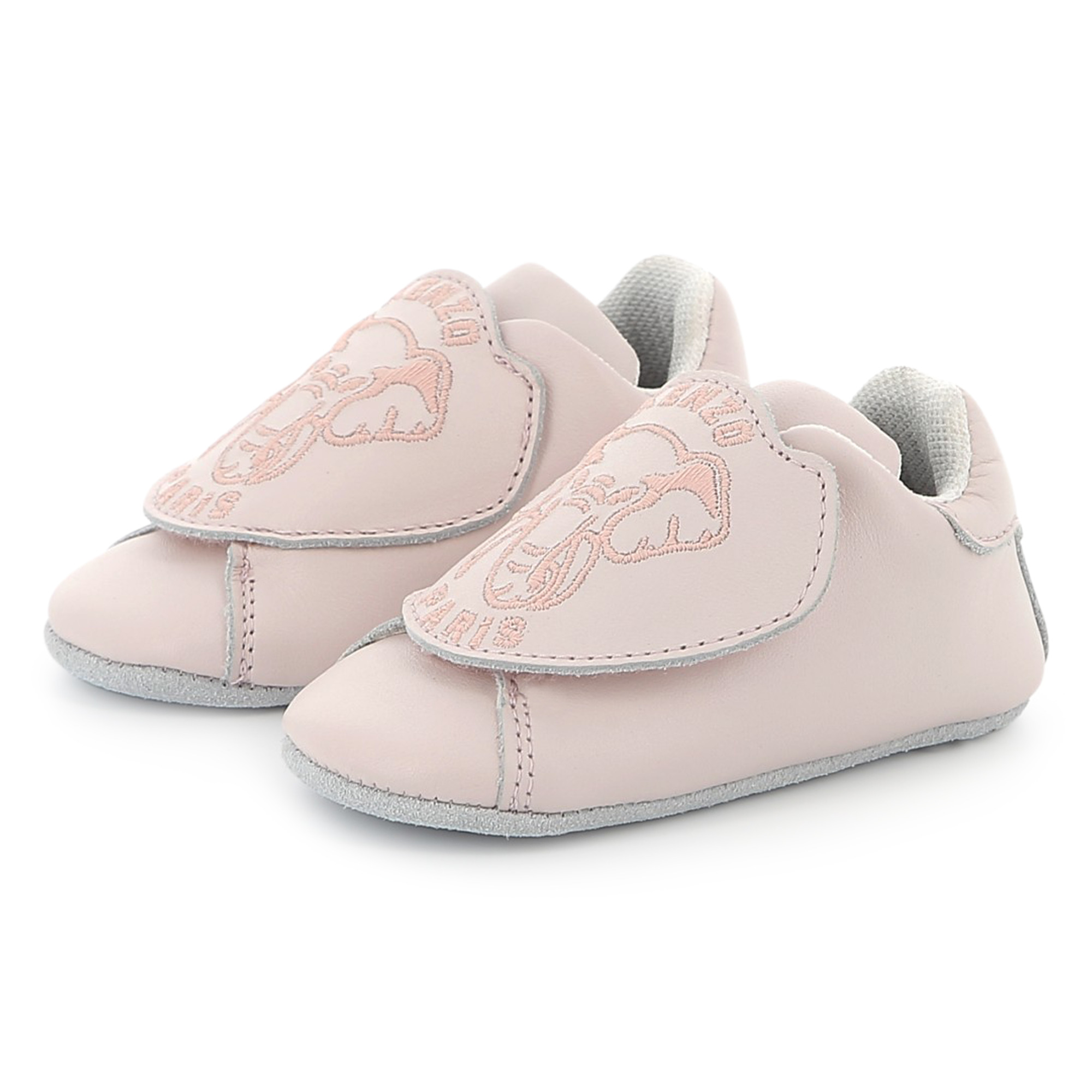 Leather hook-and-loop slippers KENZO KIDS for UNISEX