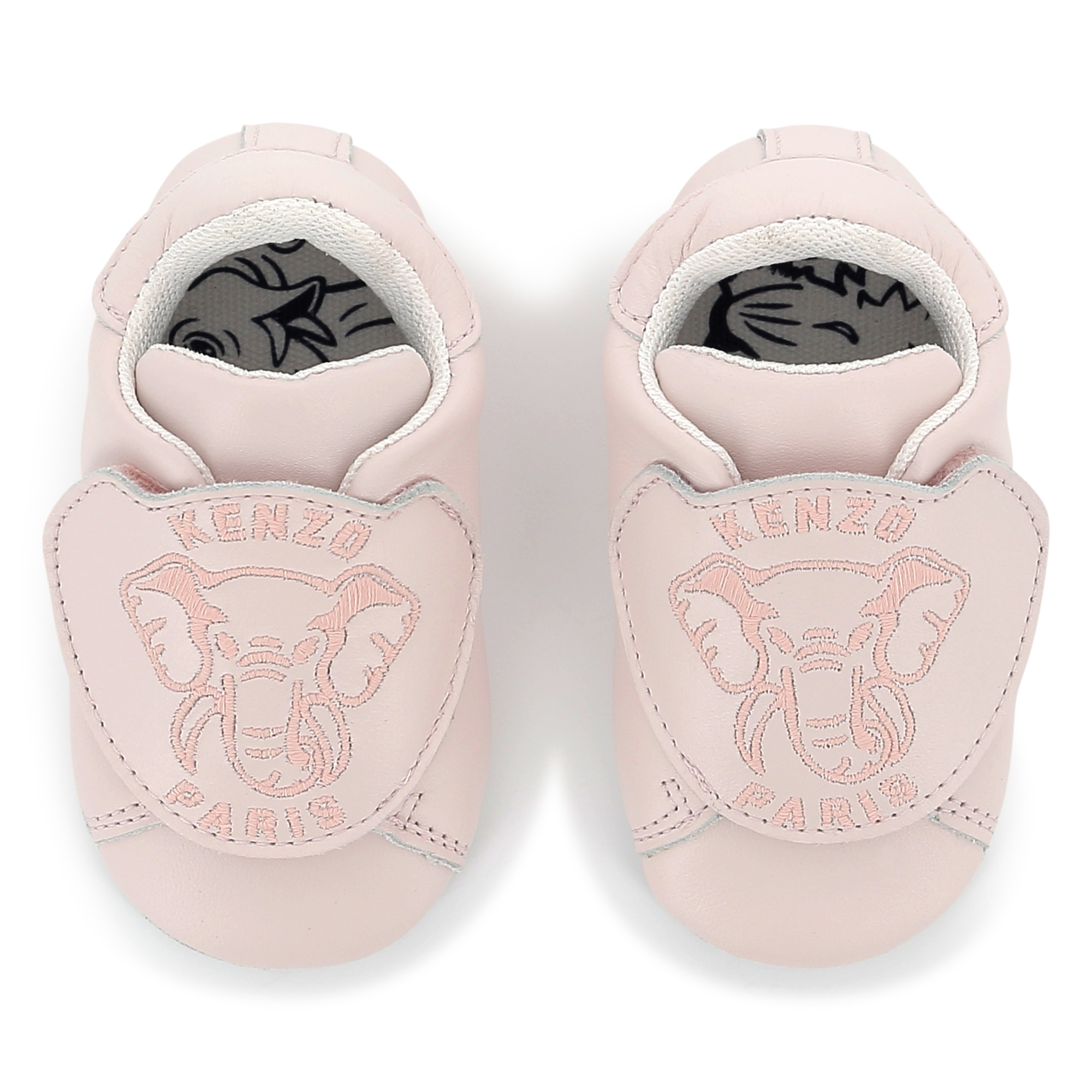 Leather hook-and-loop slippers KENZO KIDS for UNISEX