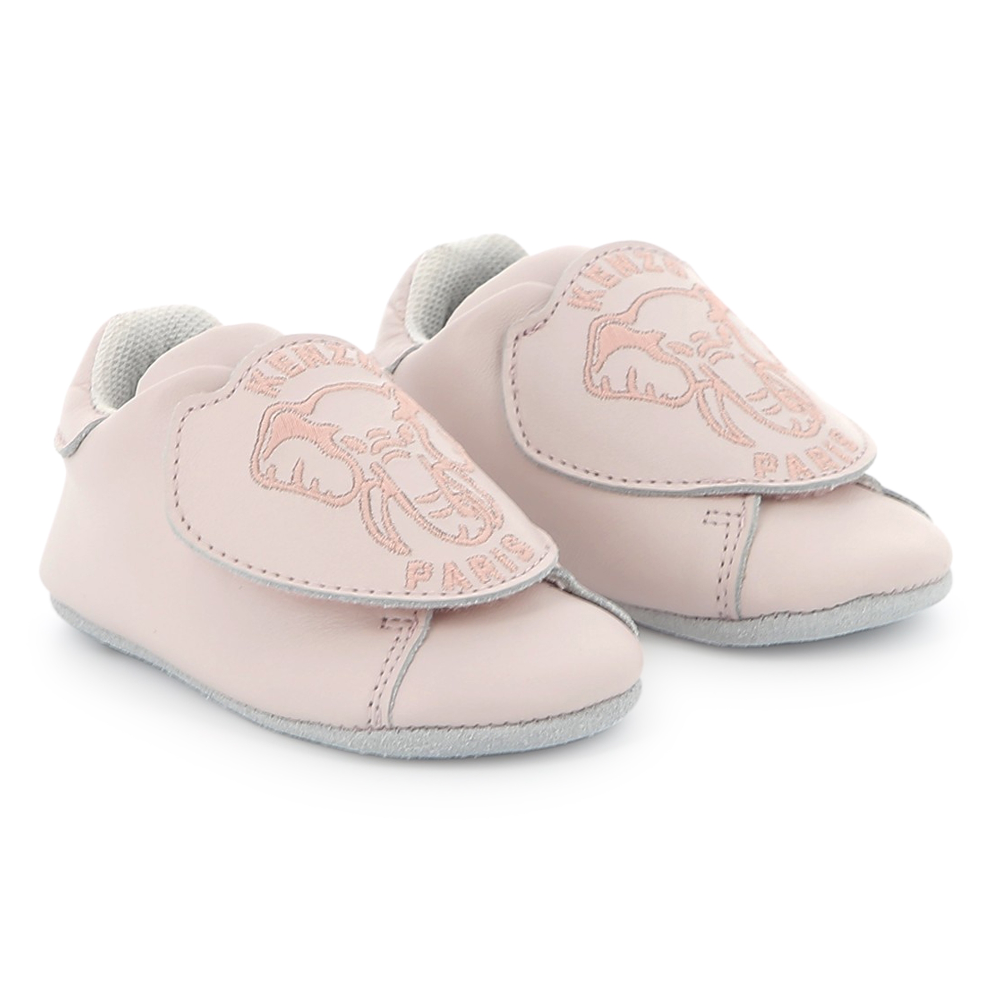 Leather hook-and-loop slippers KENZO KIDS for UNISEX