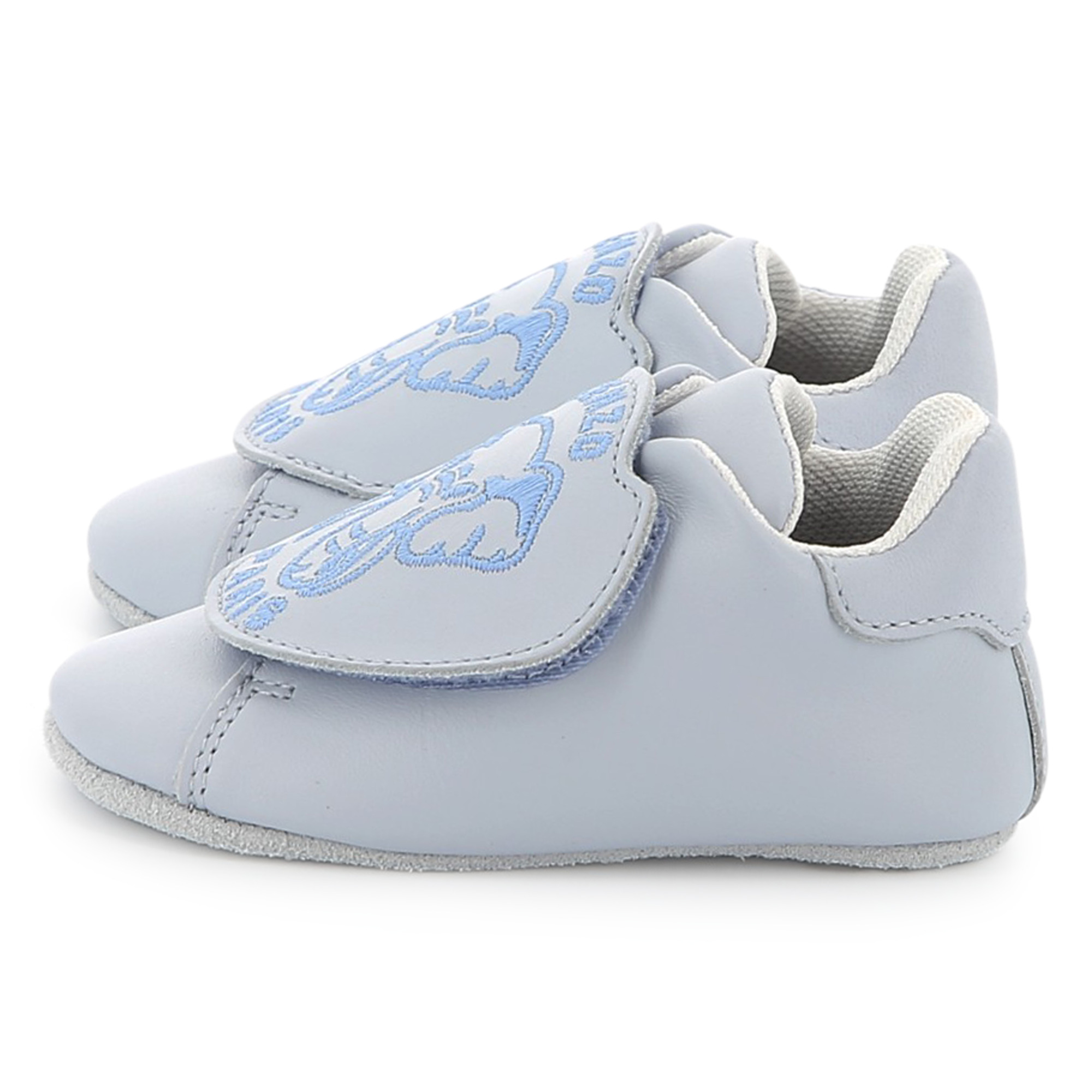 Leather hook-and-loop slippers KENZO KIDS for UNISEX