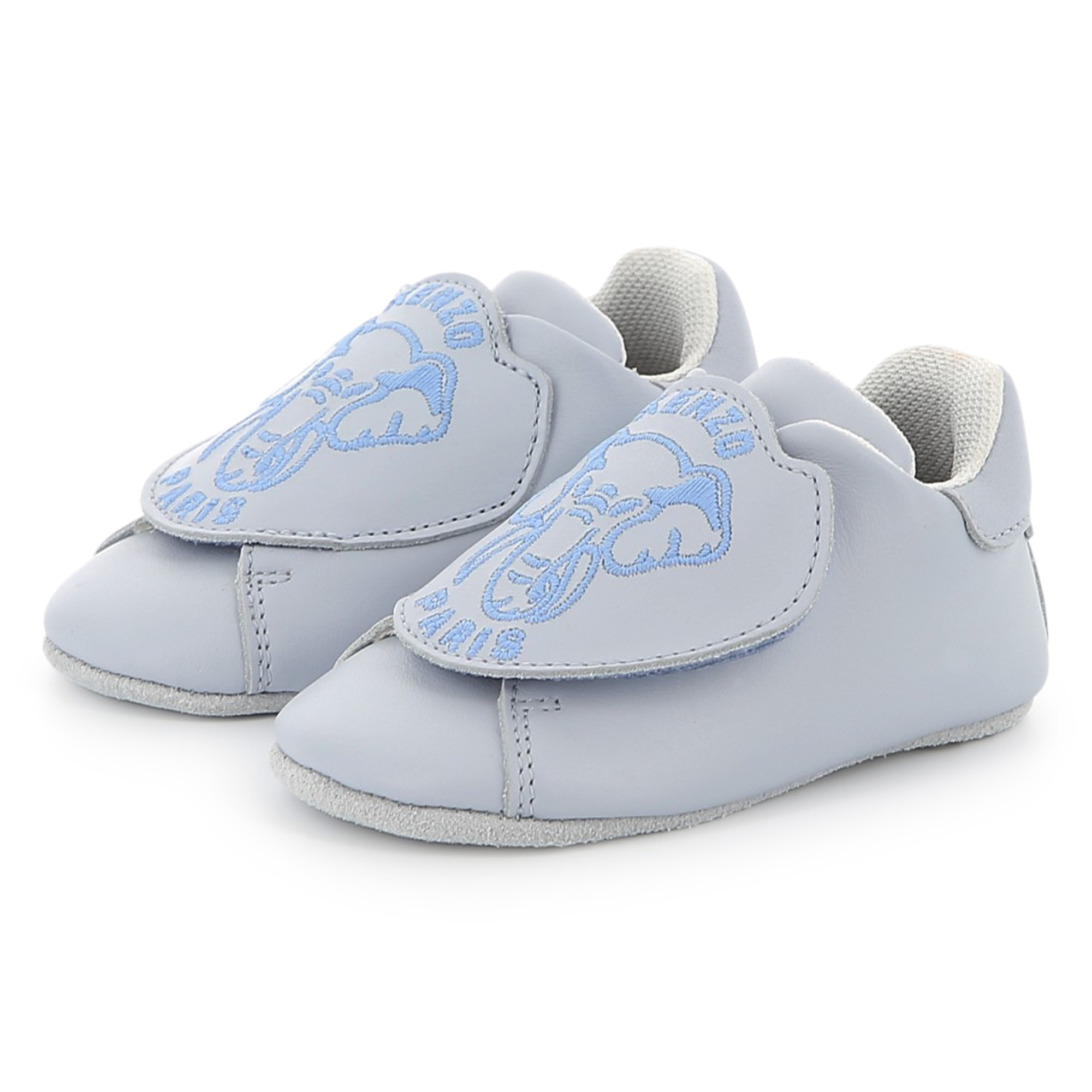 Leather hook-and-loop slippers KENZO KIDS for UNISEX