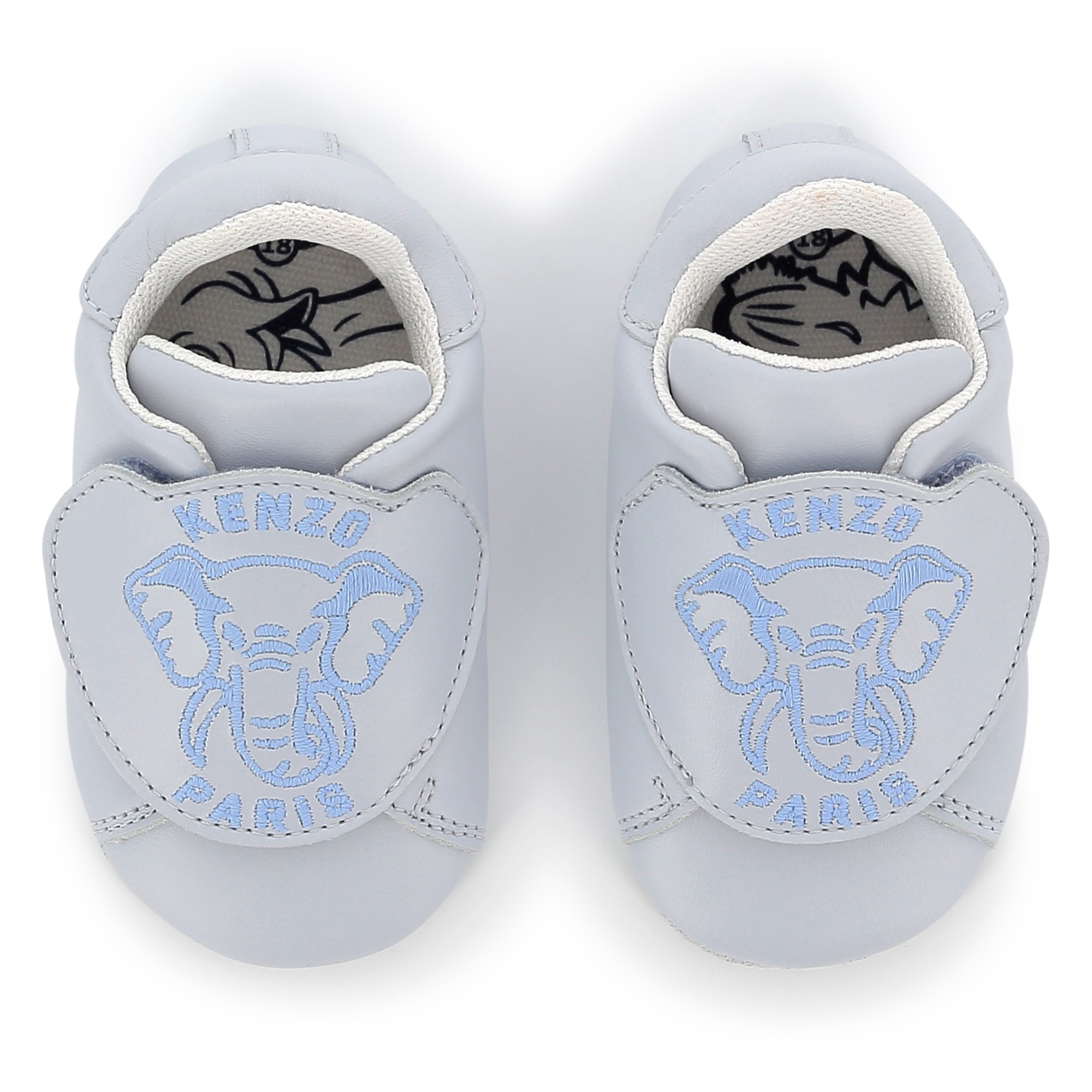 Leather hook-and-loop slippers KENZO KIDS for UNISEX