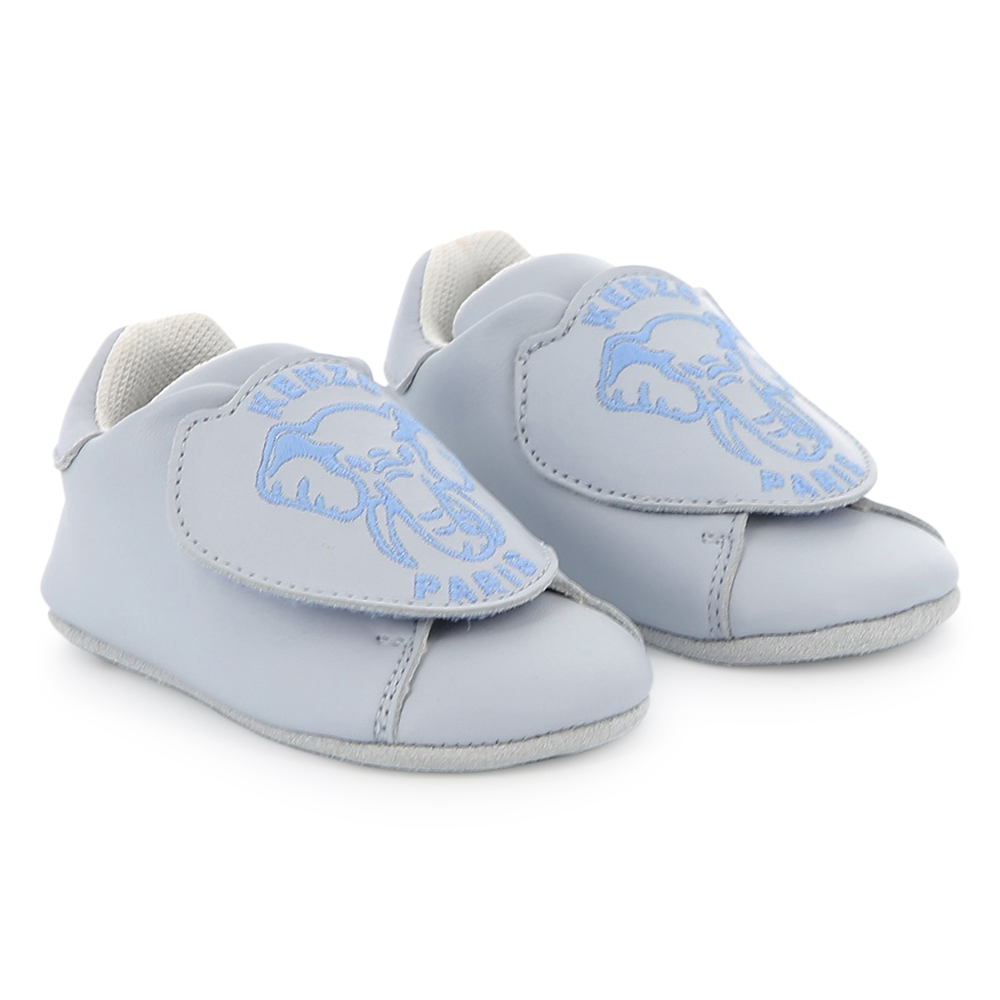 Leather hook-and-loop slippers KENZO KIDS for UNISEX