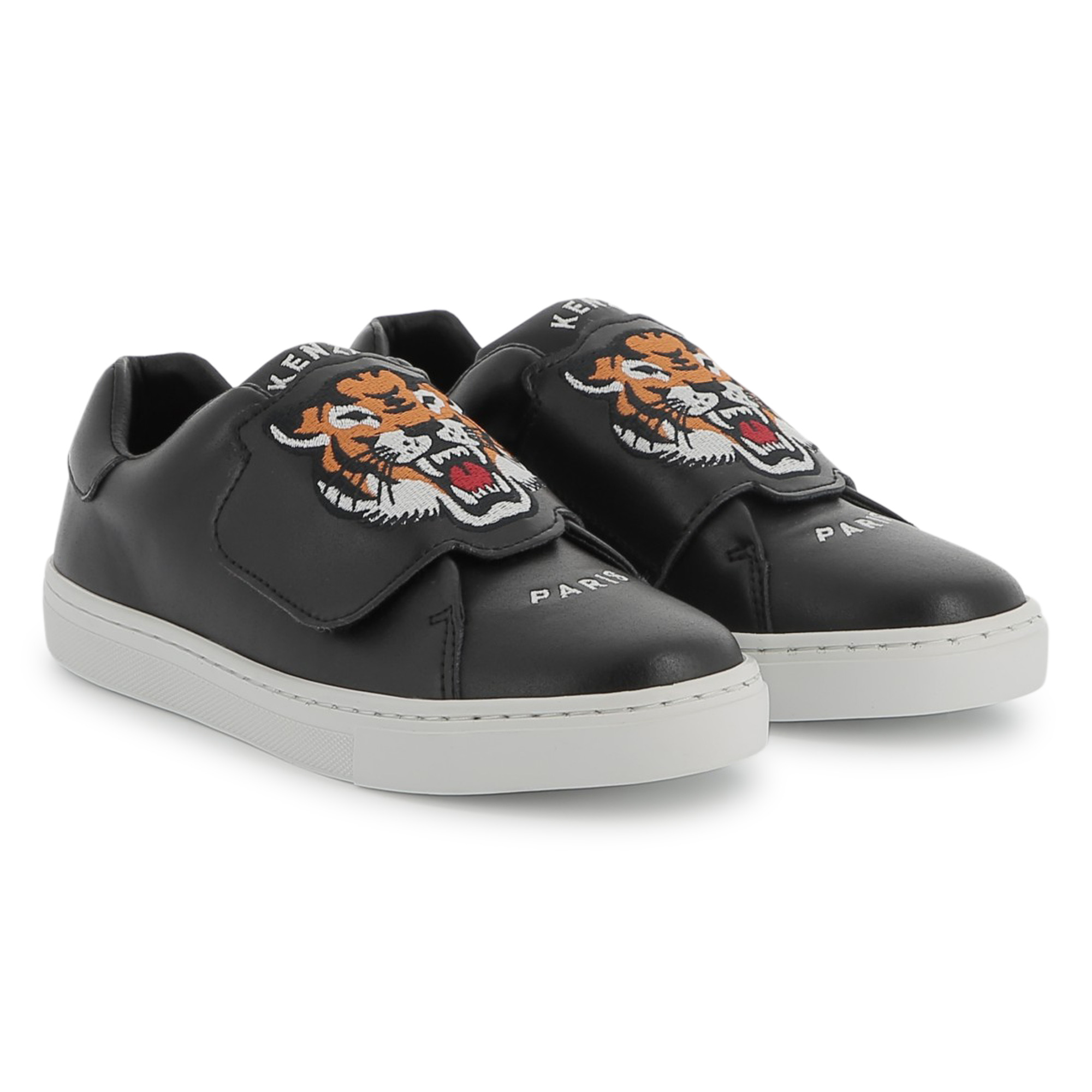 Leather hook-and-loop trainers KENZO KIDS for UNISEX