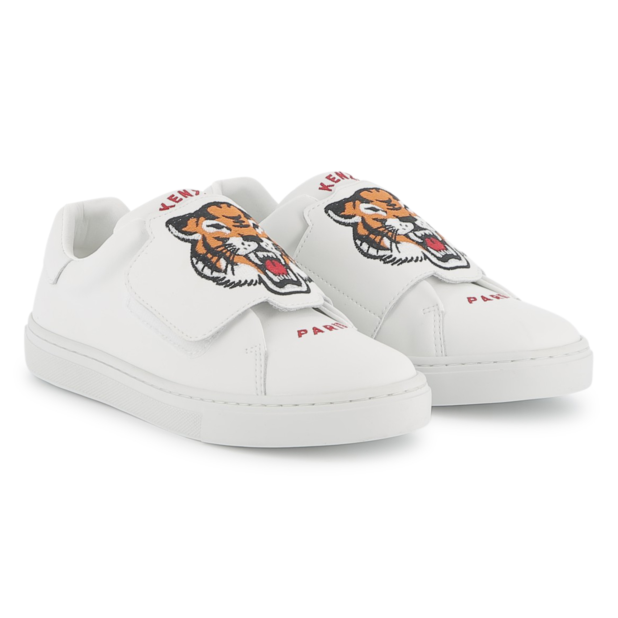 Leather hook-and-loop trainers KENZO KIDS for UNISEX