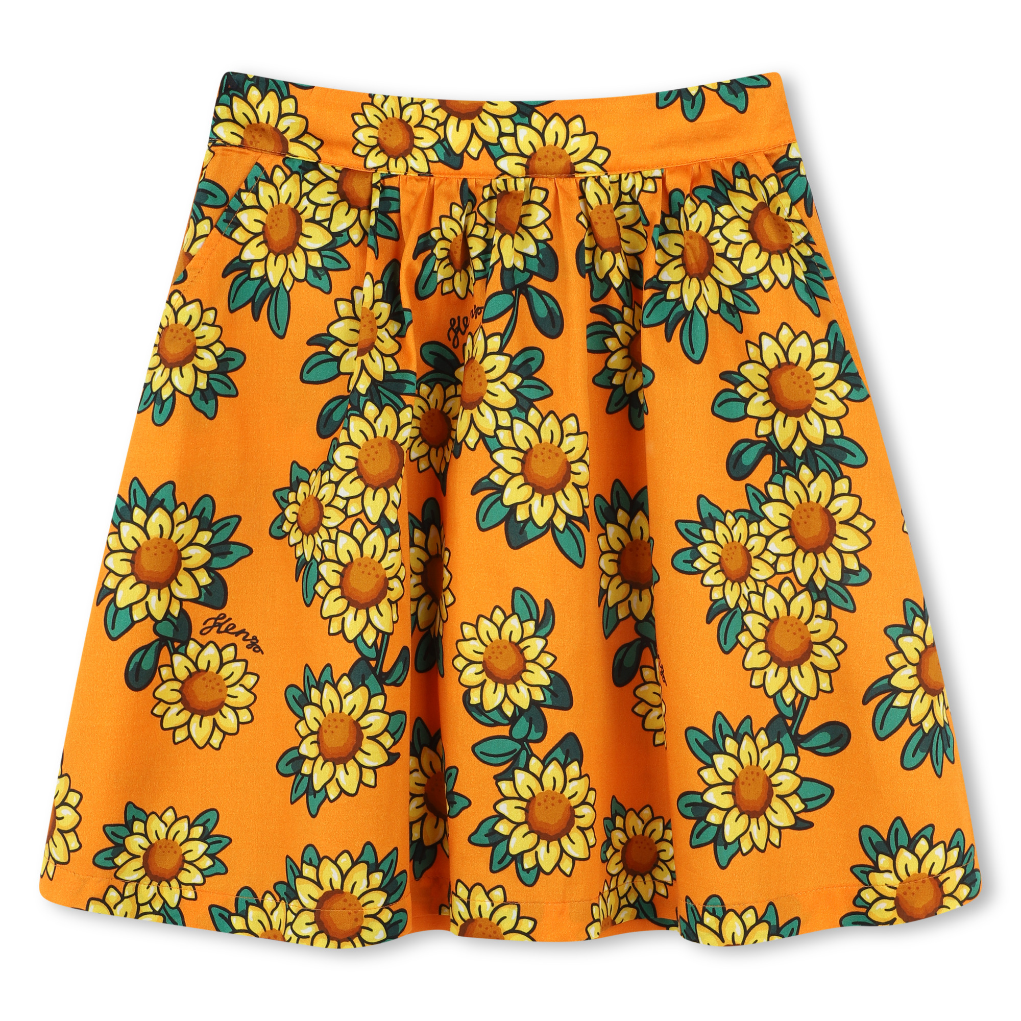 Cotton satin printed skirt KENZO KIDS for GIRL