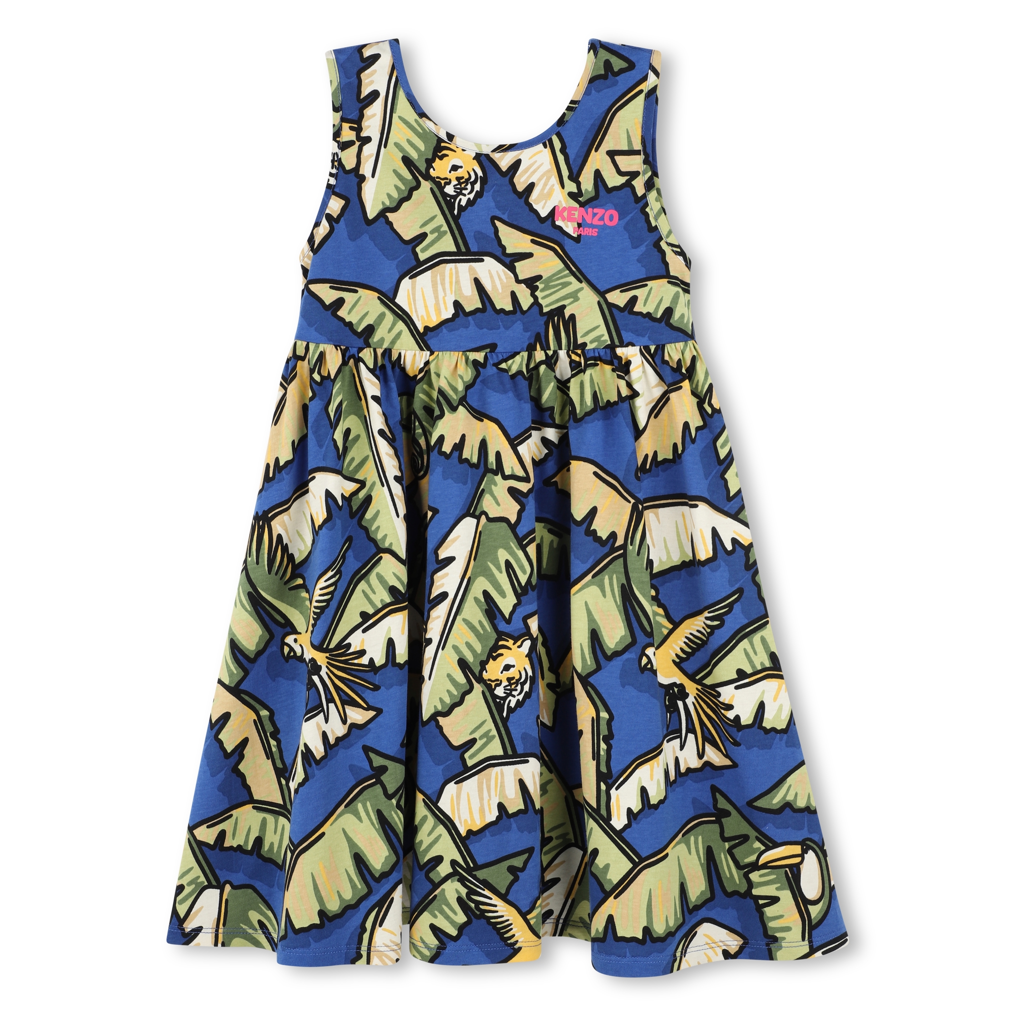 Strappy cotton dress KENZO KIDS for GIRL