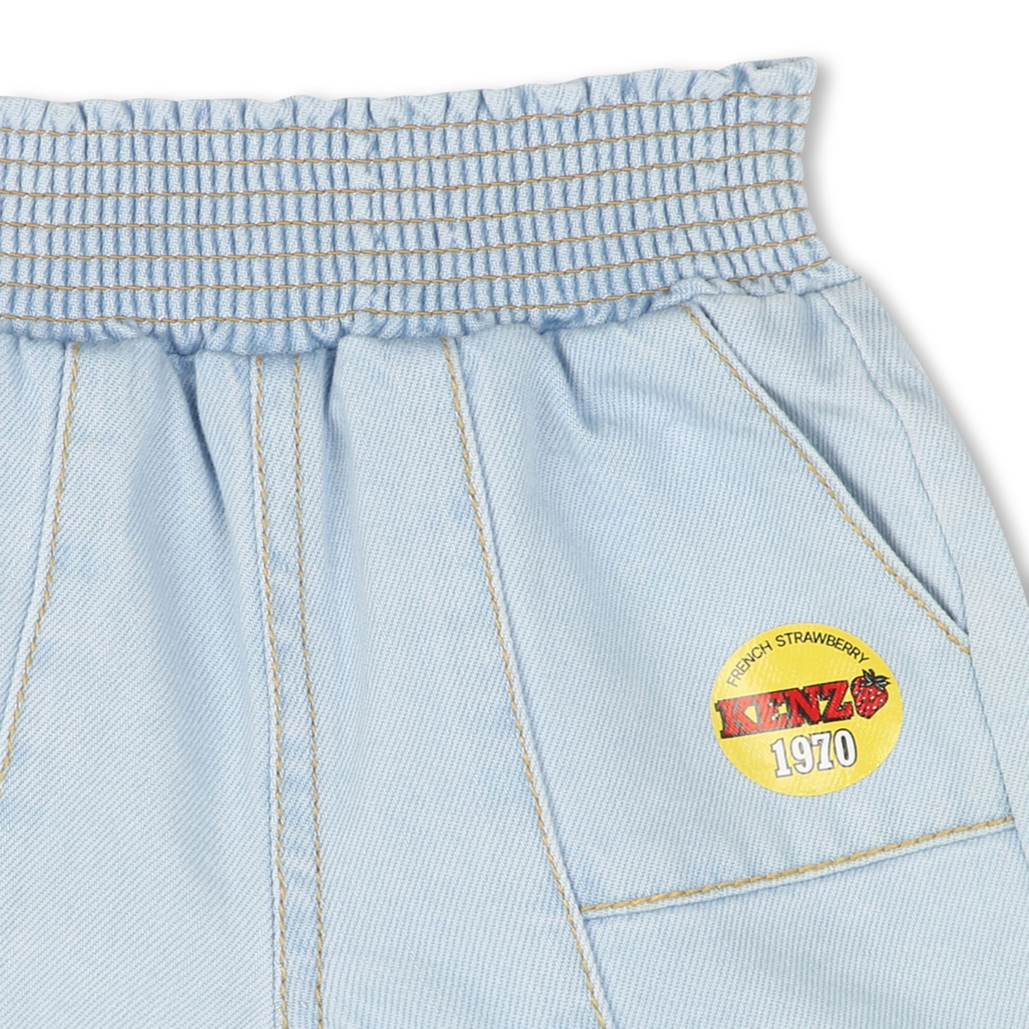 Short en jean avec poches KENZO KIDS pour FILLE