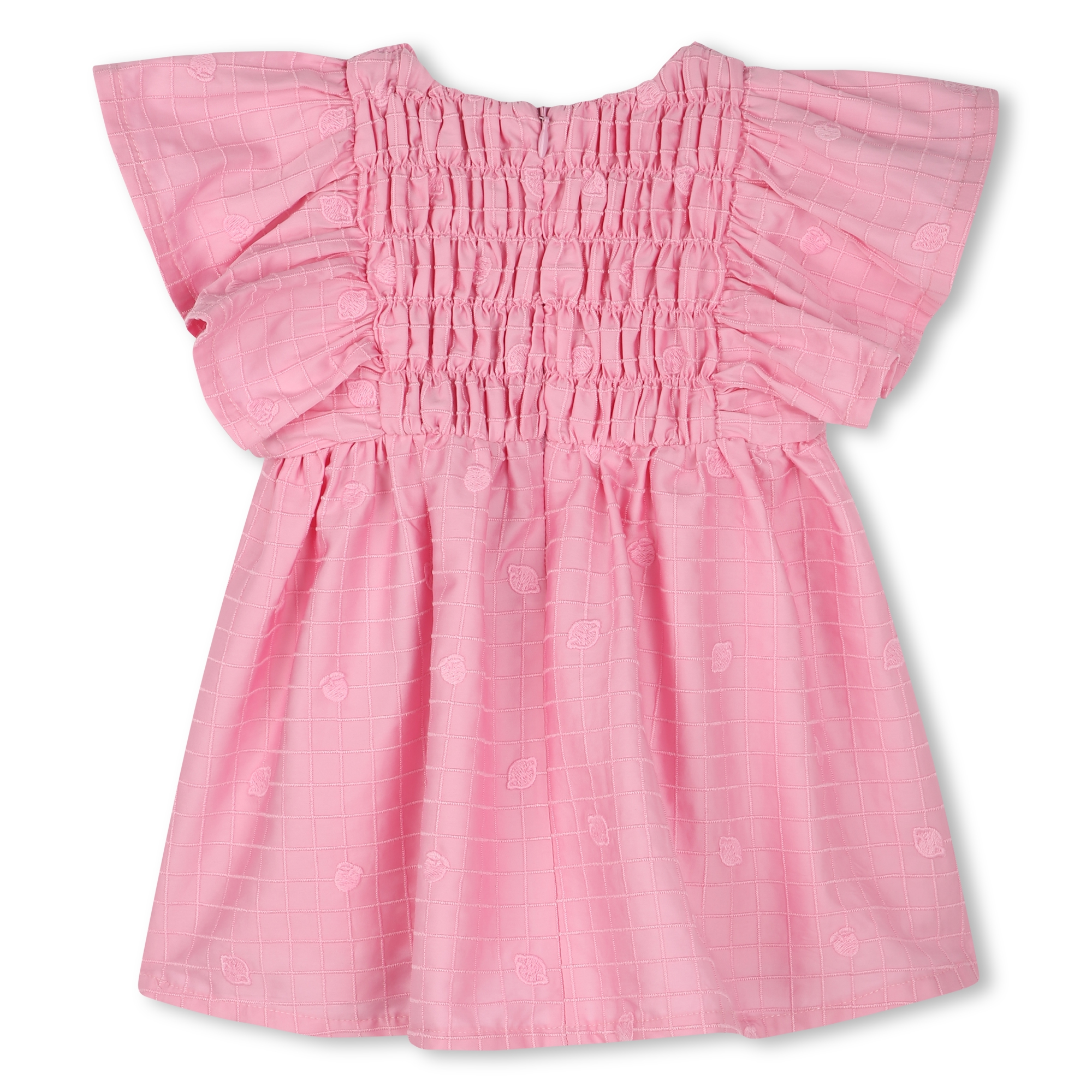 Robe brodée en satin de coton KENZO KIDS pour FILLE