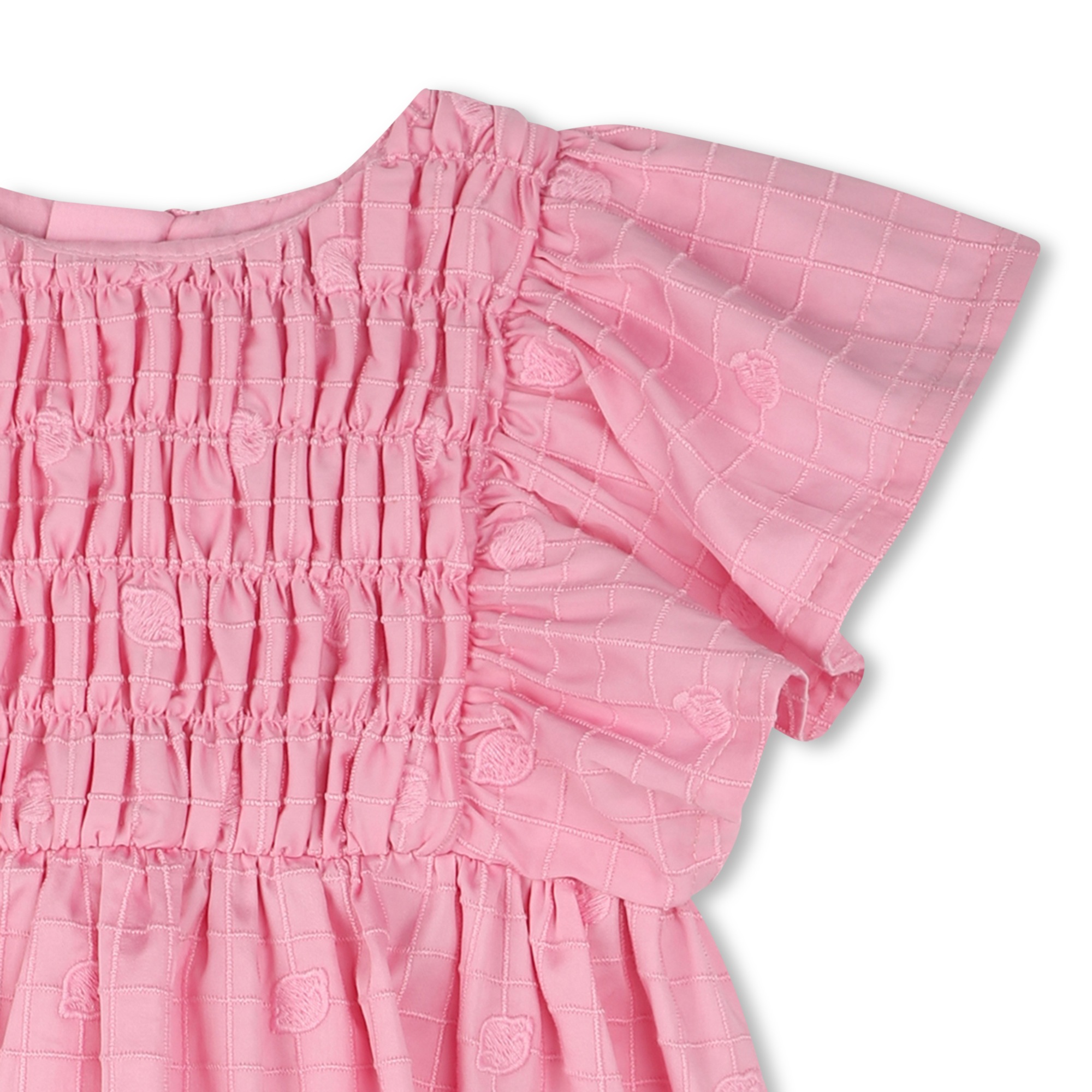 Robe brodée en satin de coton KENZO KIDS pour FILLE