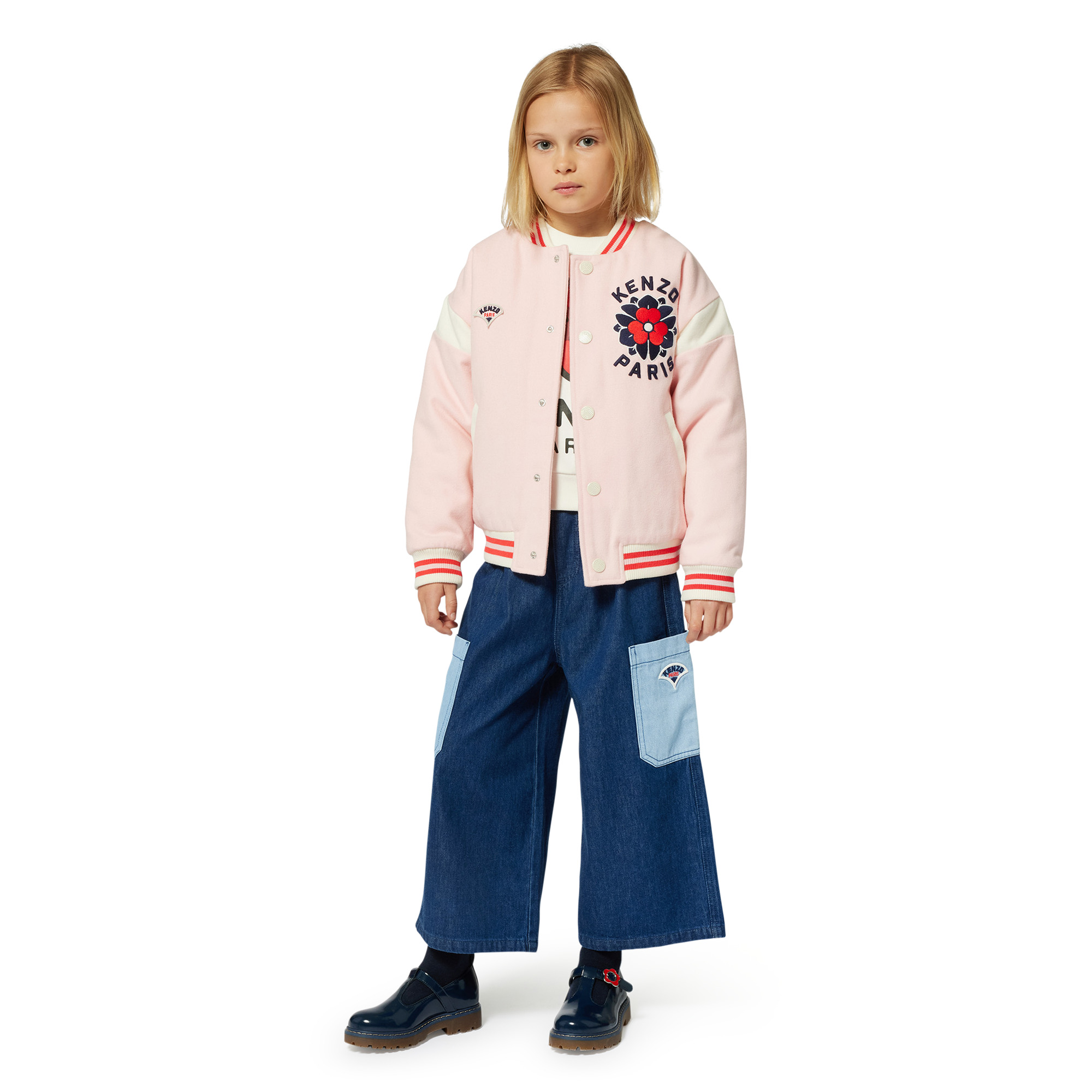 Embroidered woollen jacket KENZO KIDS for GIRL