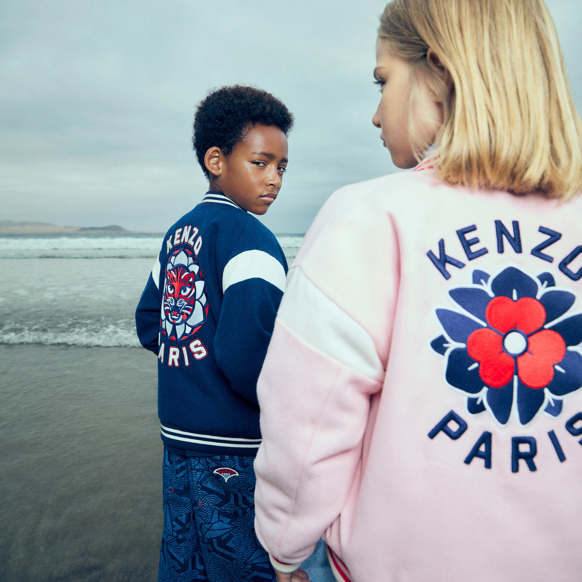 Embroidered woollen jacket KENZO KIDS for GIRL