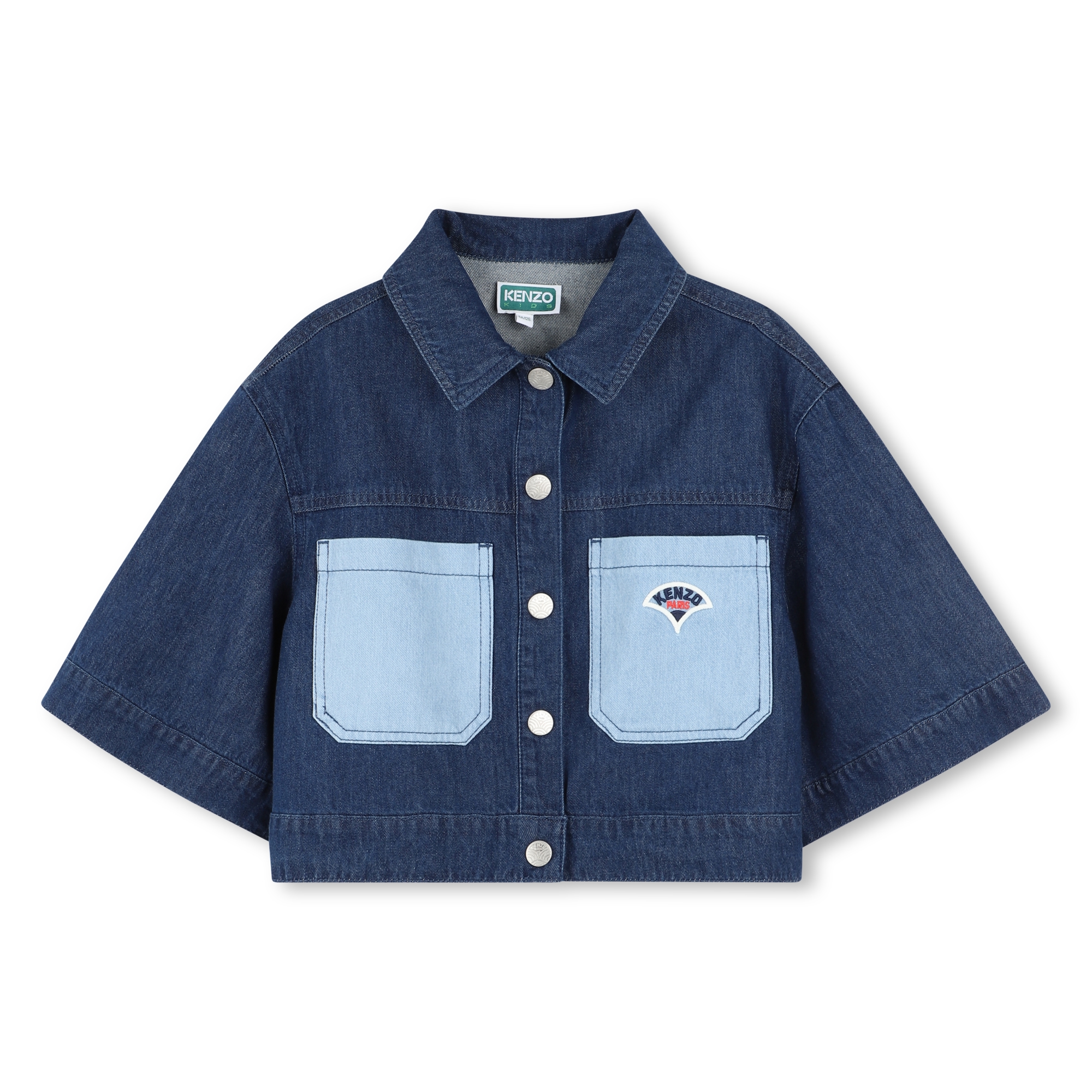 Embroidered denim jacket KENZO KIDS for GIRL