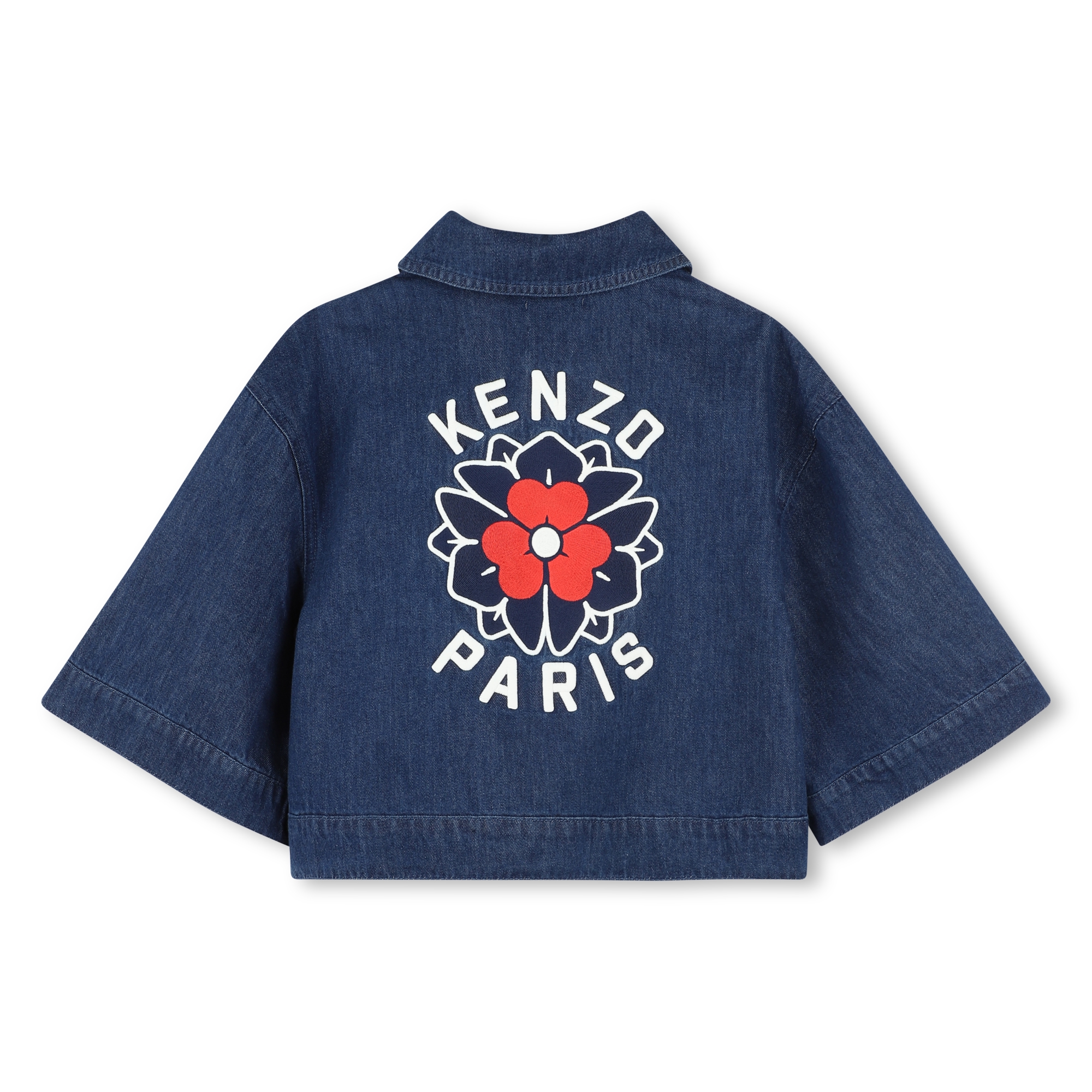 Embroidered denim jacket KENZO KIDS for GIRL