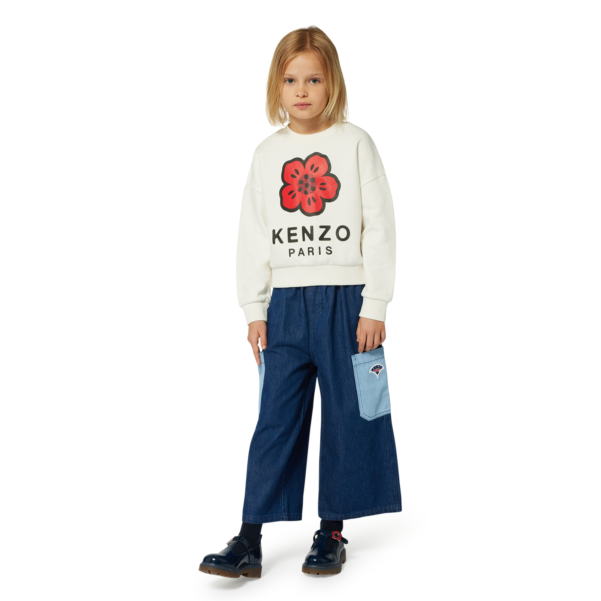 Denim broek elastische taille KENZO KIDS Voor