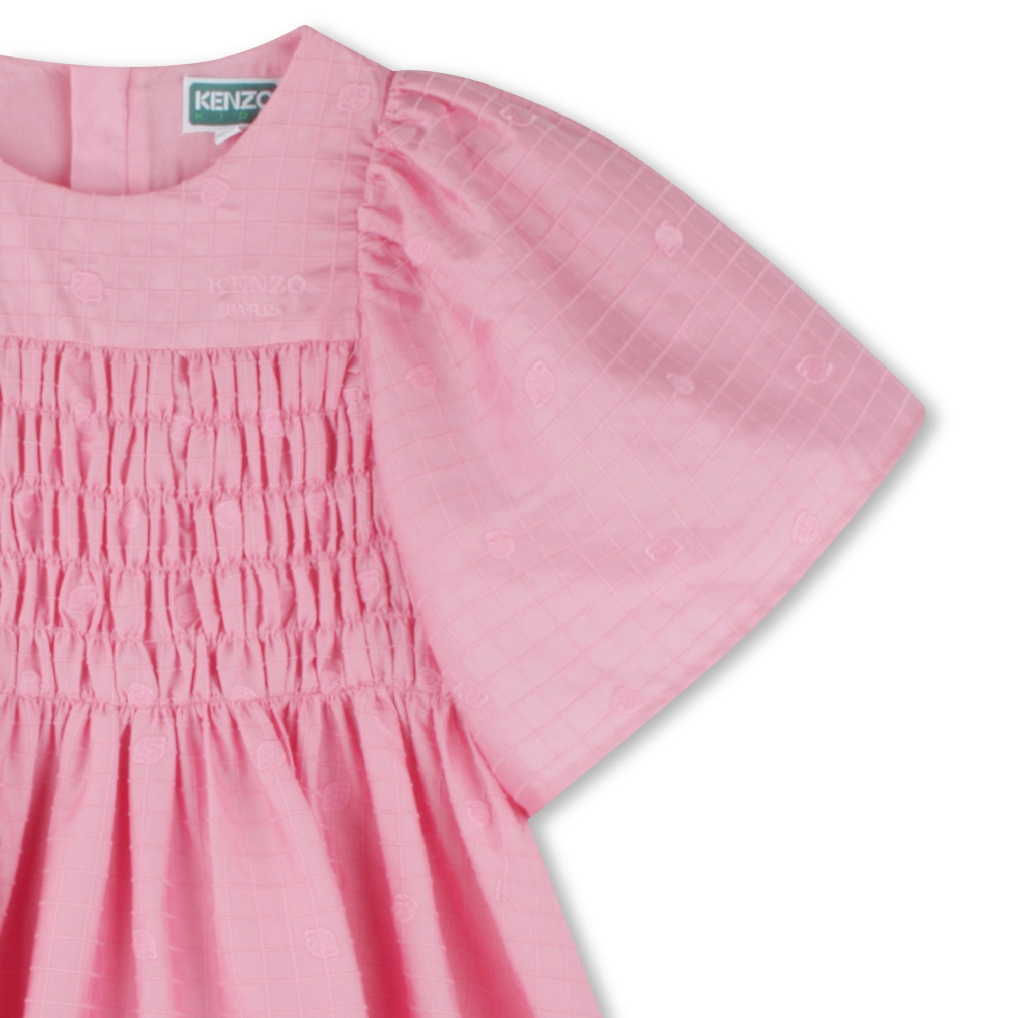 Embroidered cotton satin dress KENZO KIDS for GIRL